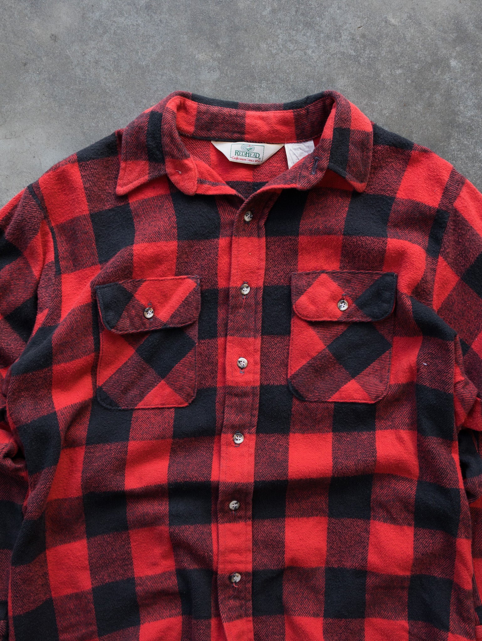 Vintage RedHead Red & Black Check Flannel Shirt (L)