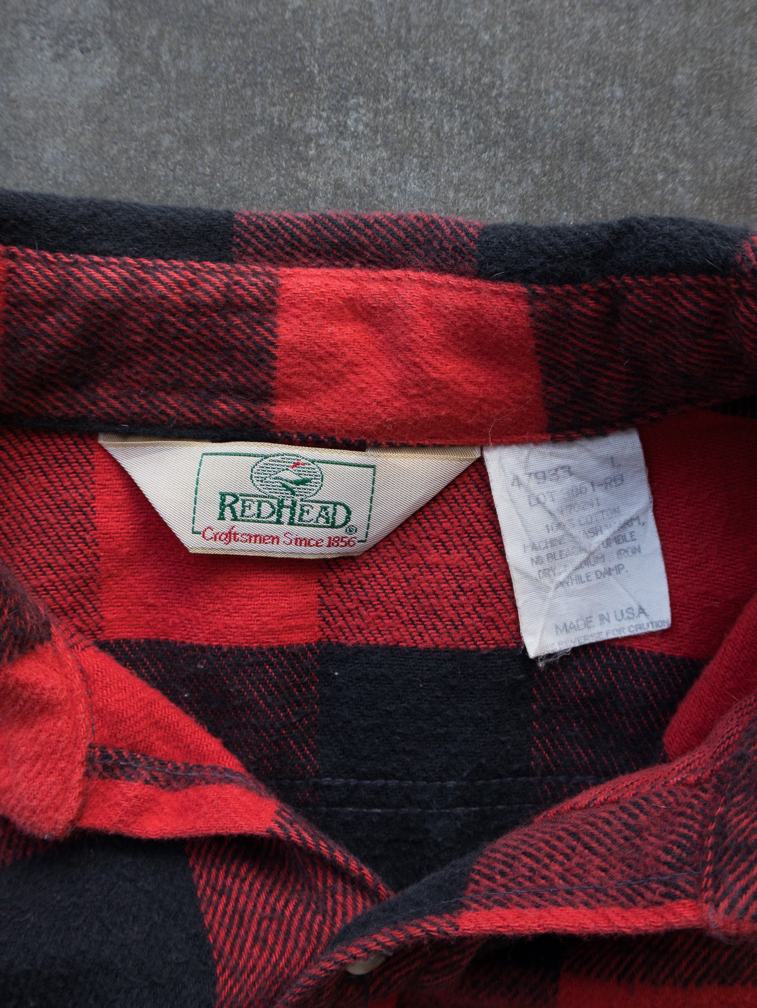 Vintage RedHead Red & Black Check Flannel Shirt (L)