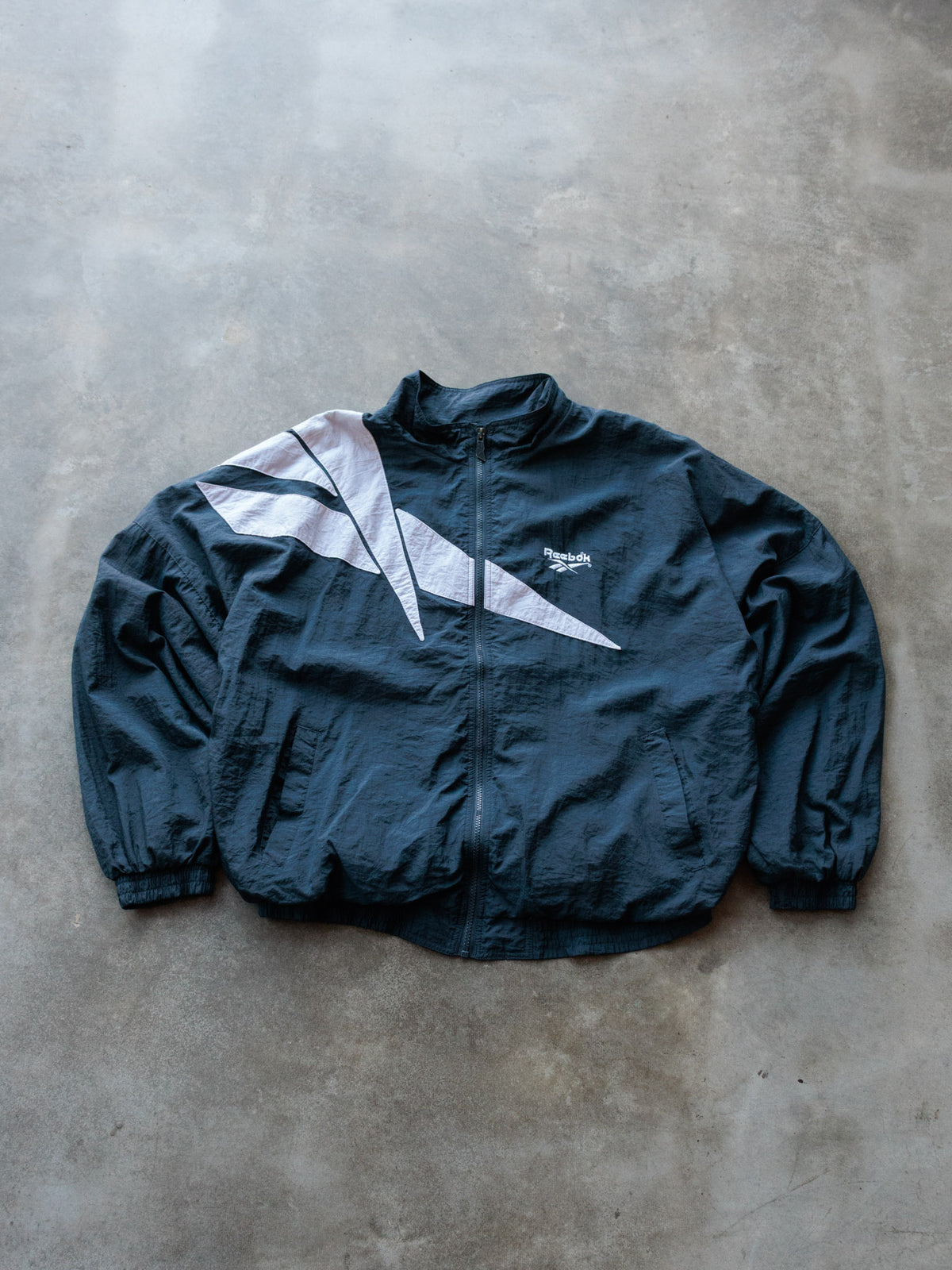 Vintage 90s Navy Reebok Colourblock Jacket (L)