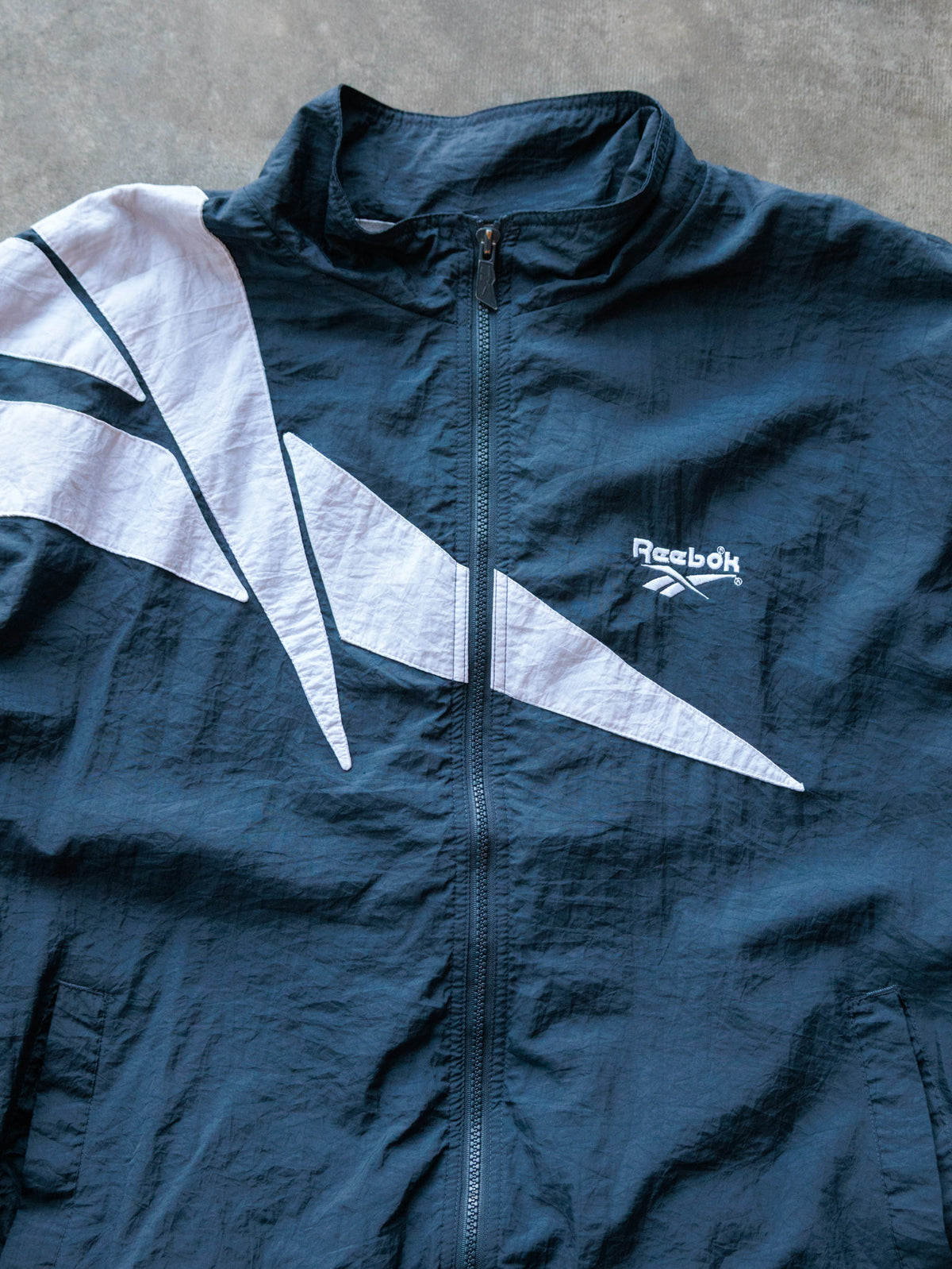 Vintage 90s Navy Reebok Colourblock Jacket (L)