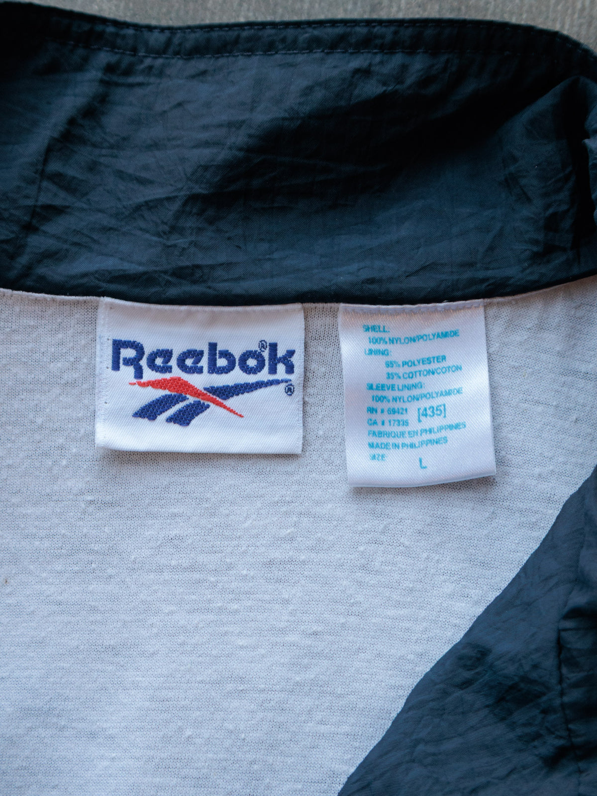 Vintage 90s Navy Reebok Colourblock Jacket (L)
