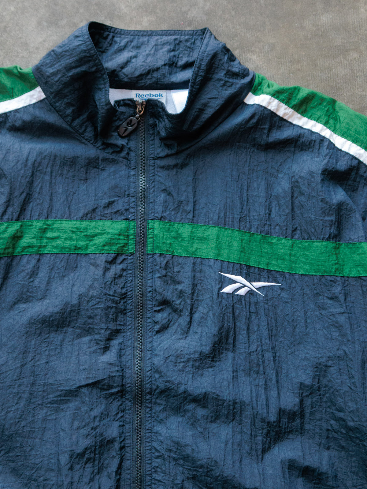Vintage 90s Navy Reebok Colourblock Jacket (XL)