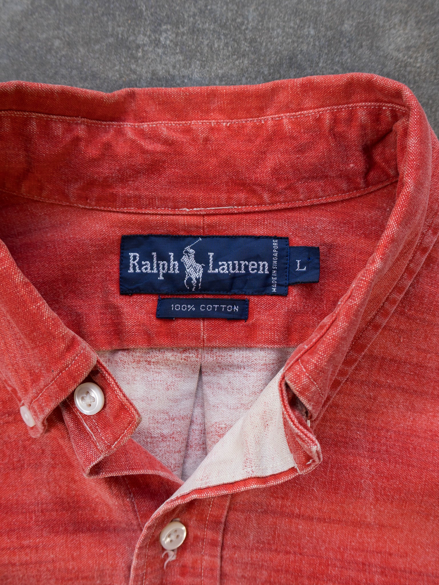 Vintage Ralph Lauren Red Striped Shirt (XL)