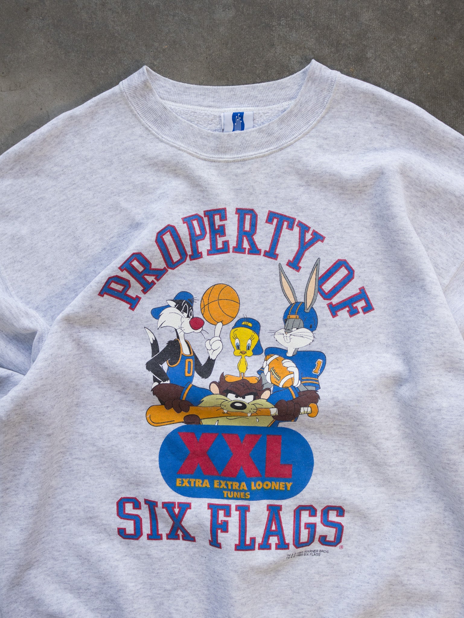Vintage 1995 Looney Tunes Six Flags Sweatshirt (XL)