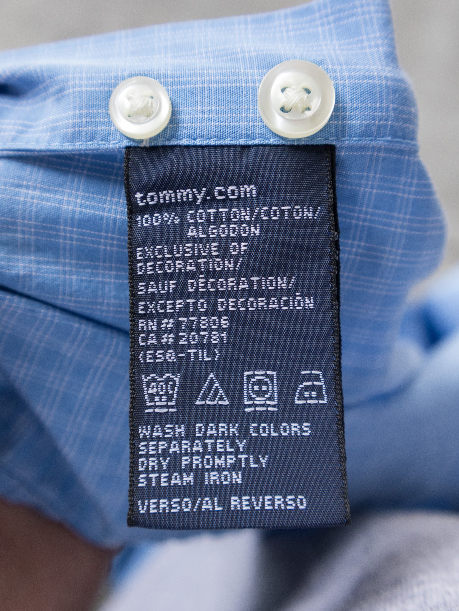 Vintage Blue Tommy Hilfiger Short Sleeve Shirt (L)