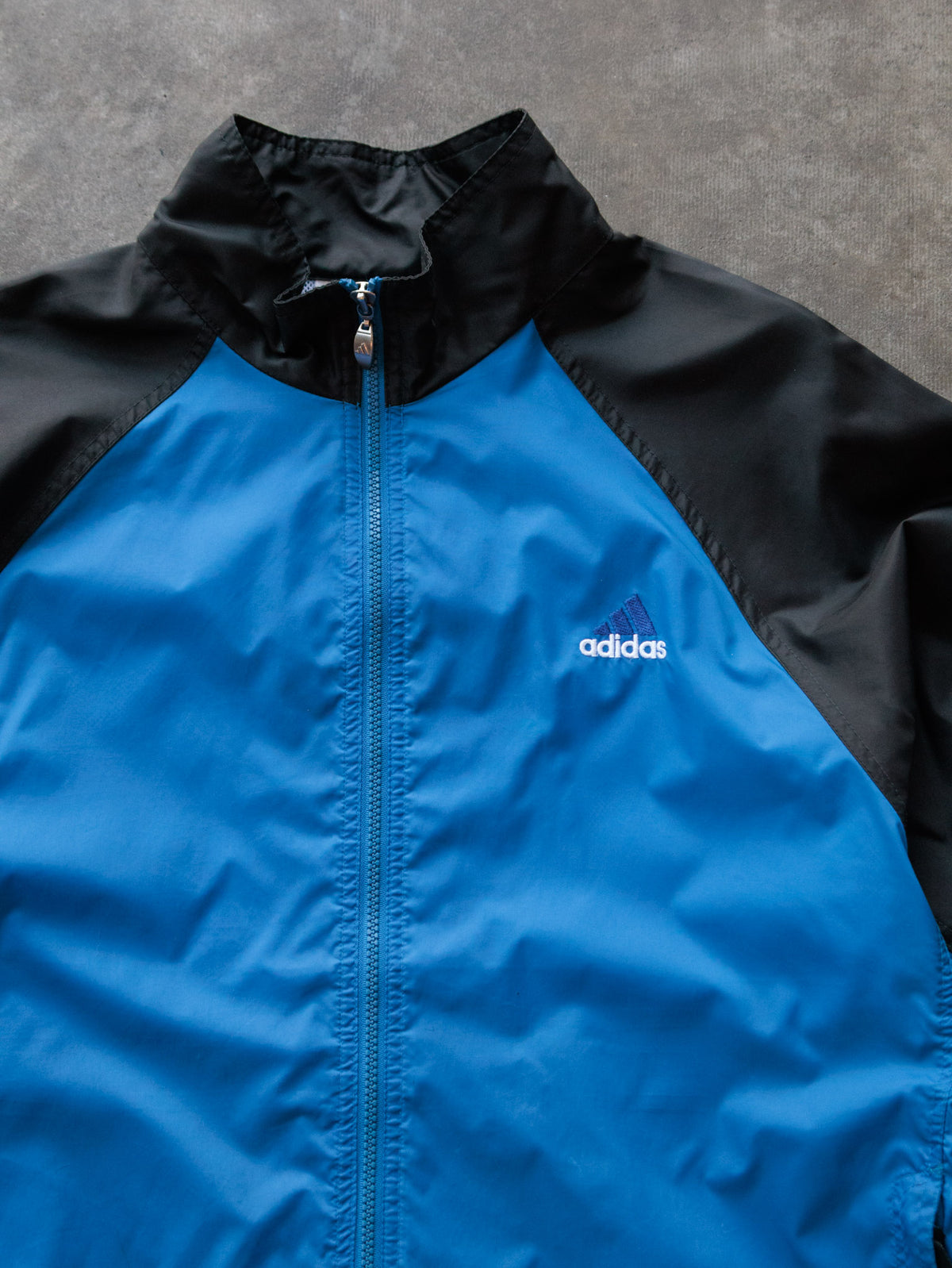 Vintage 00s Blue Adidas Colourblock Windbreaker (M)