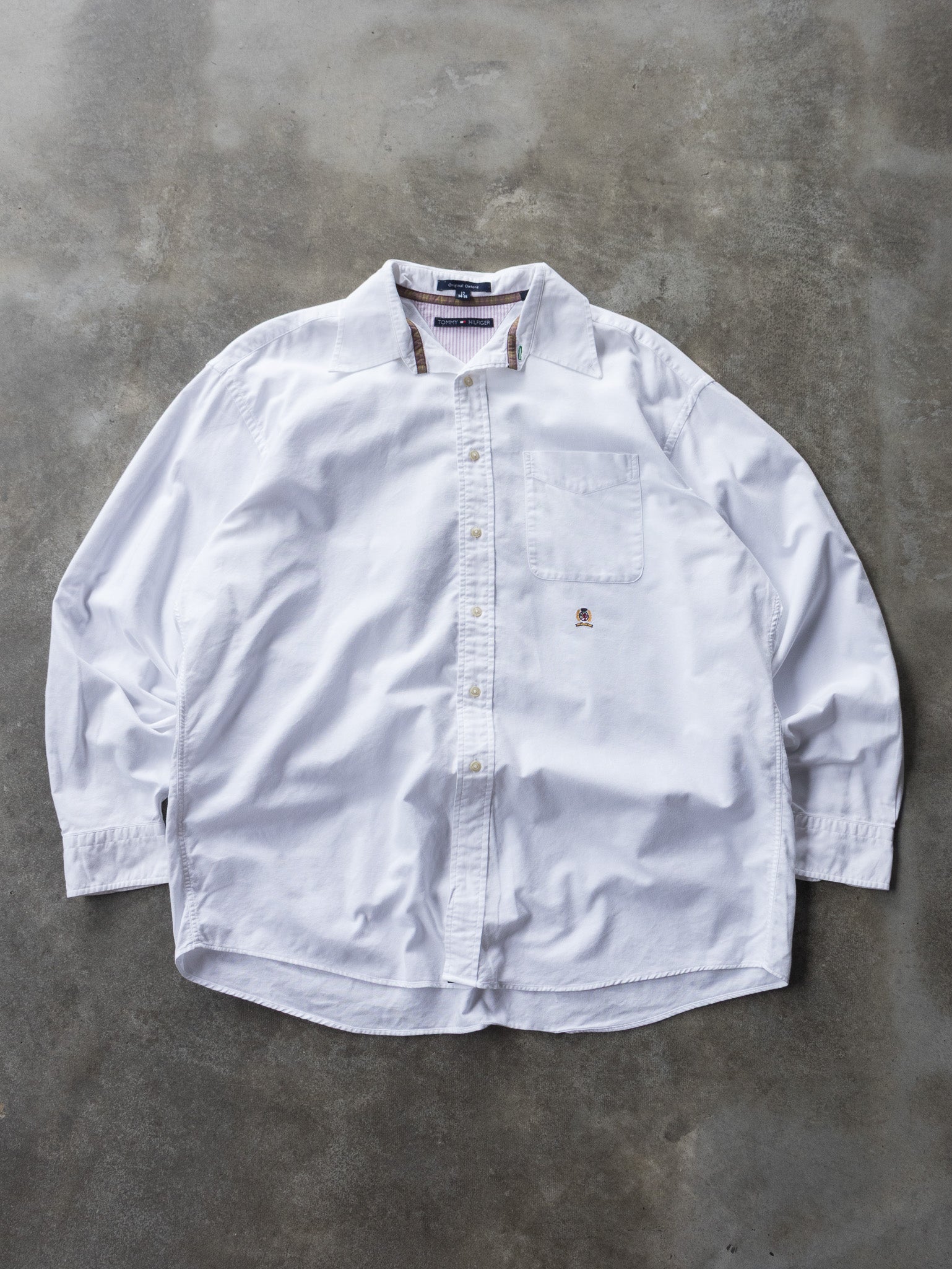 Vintage 90s White Tommy Hilfiger Shirt (XL)