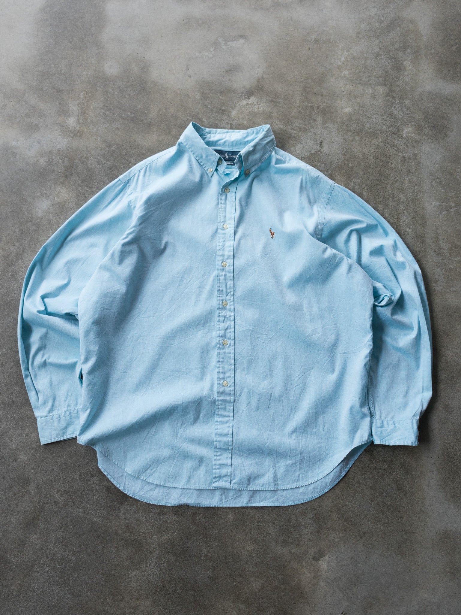 Vintage Light Blue Ralph Lauren Shirt (2XL)