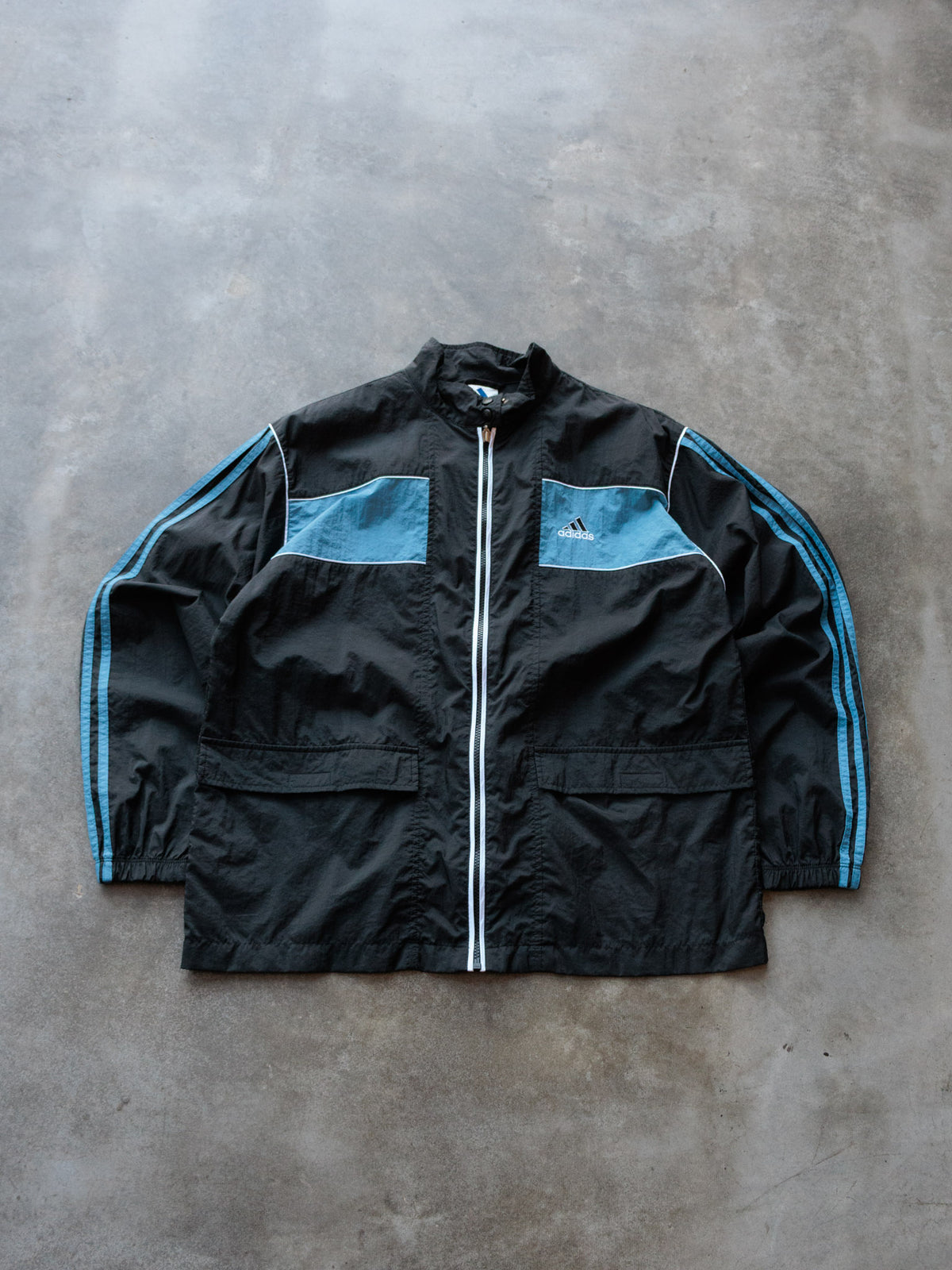 Vintage 90s Black Adidas Colourblock Windbreaker (L)