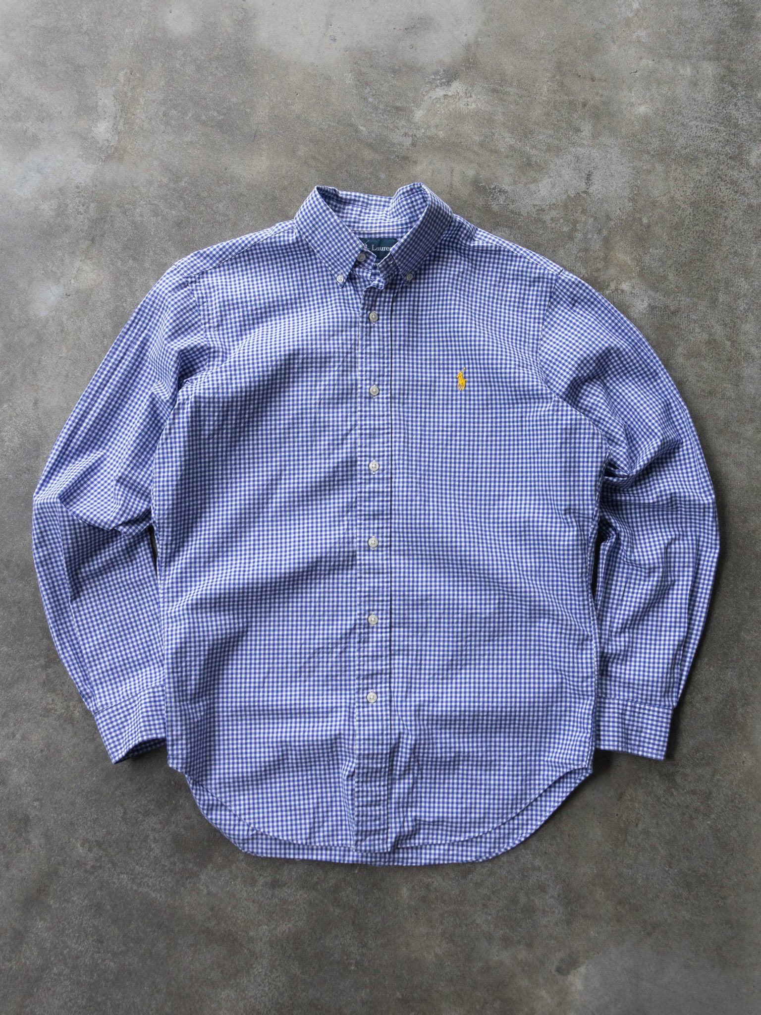 Vintage Blue Check Ralph Lauren Shirt (S)