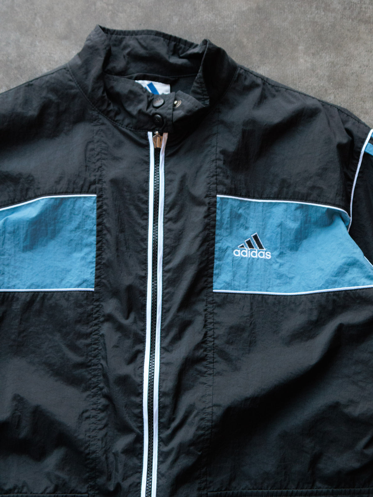 Vintage 90s Black Adidas Colourblock Windbreaker (L)