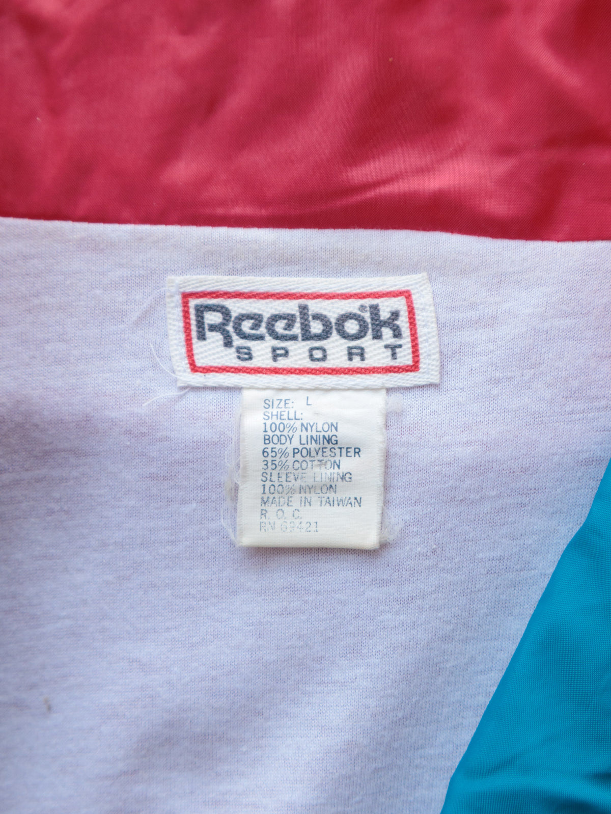 Vintage 90s Blue Reebok Colourblock Jacket (L)