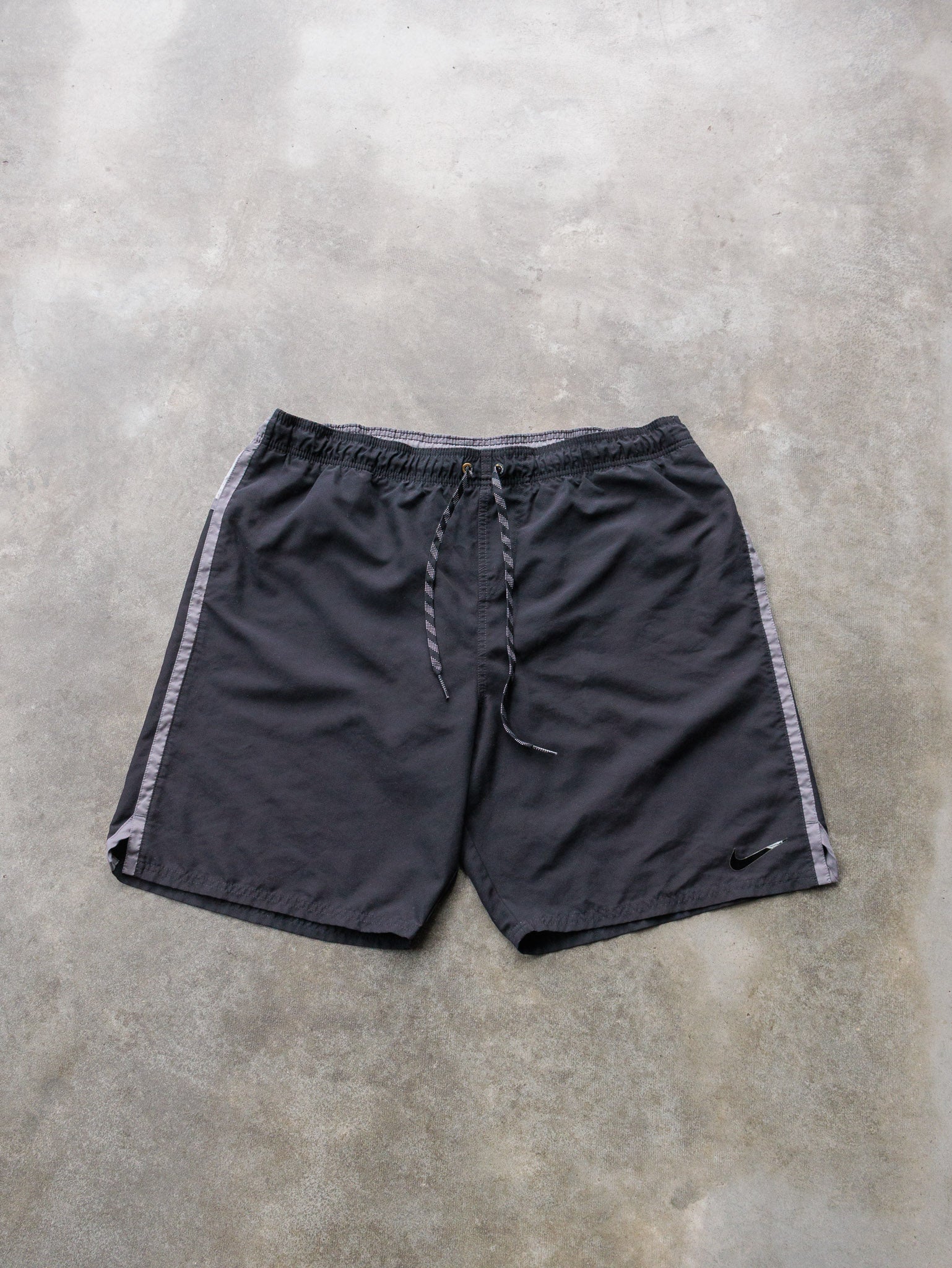 Vintage Grey & Black Nike Swim Shorts (XL)