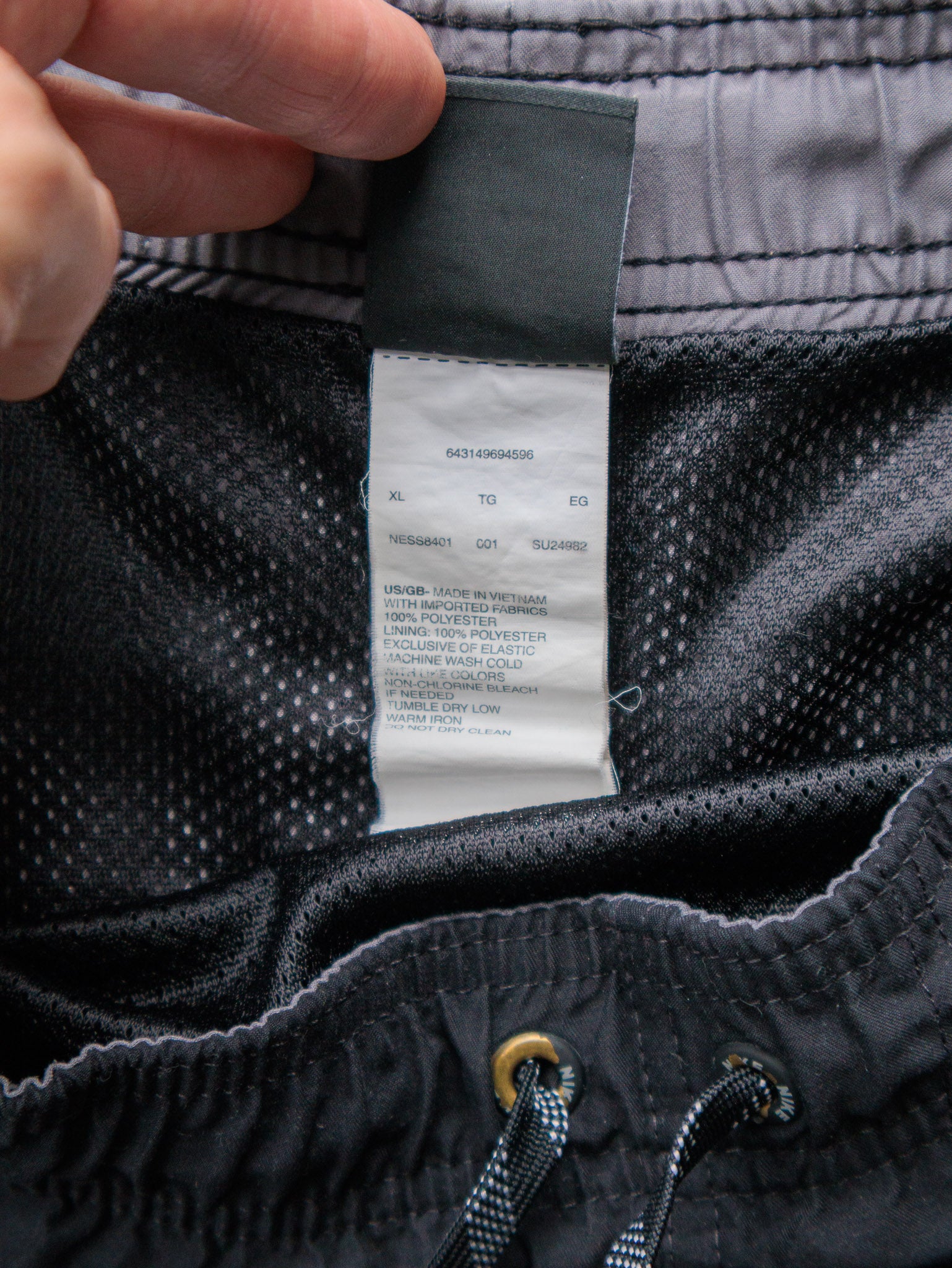 Vintage Grey & Black Nike Swim Shorts (XL)