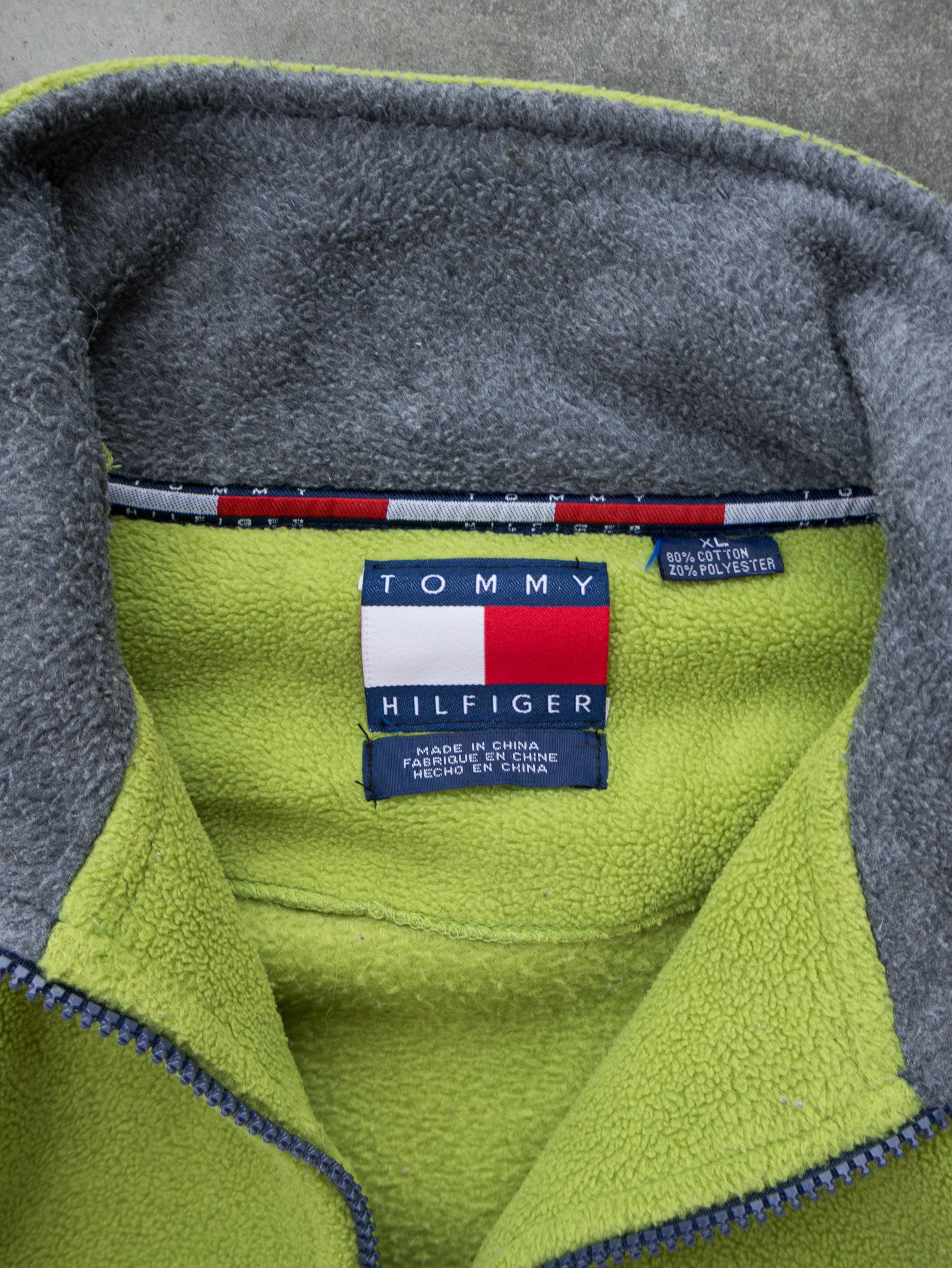 Vintage Lime Tommy Hilfiger Fleece (XL)
