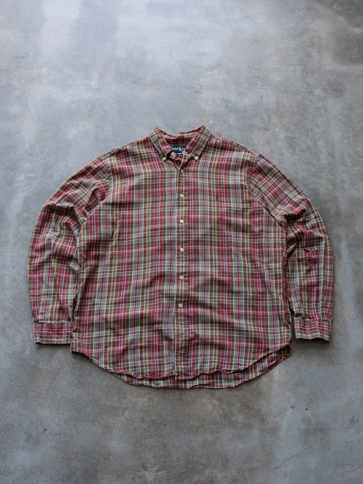 Vintage 00s Red Plaid Ralph Lauren Shirt (XL)