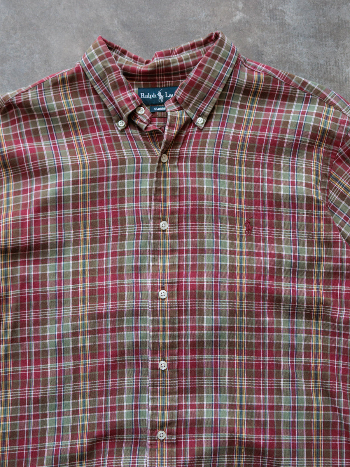 Vintage 00s Red Plaid Ralph Lauren Shirt (XL)
