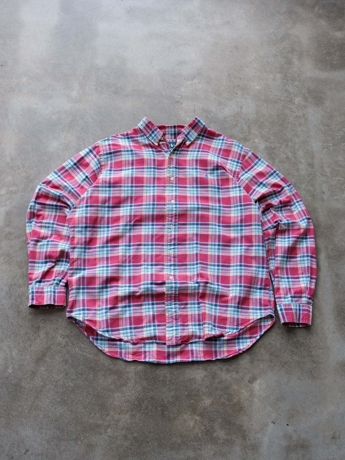Vintage 00s Pink Plaid Ralph Lauren Shirt (XL)