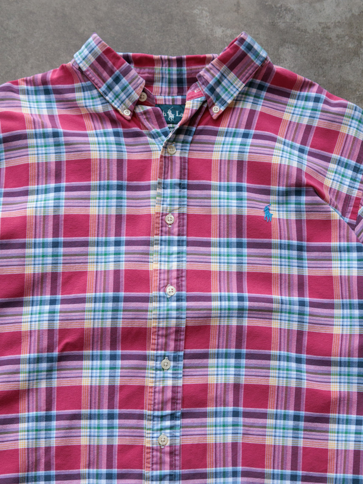 Vintage 00s Pink Plaid Ralph Lauren Shirt (XL)