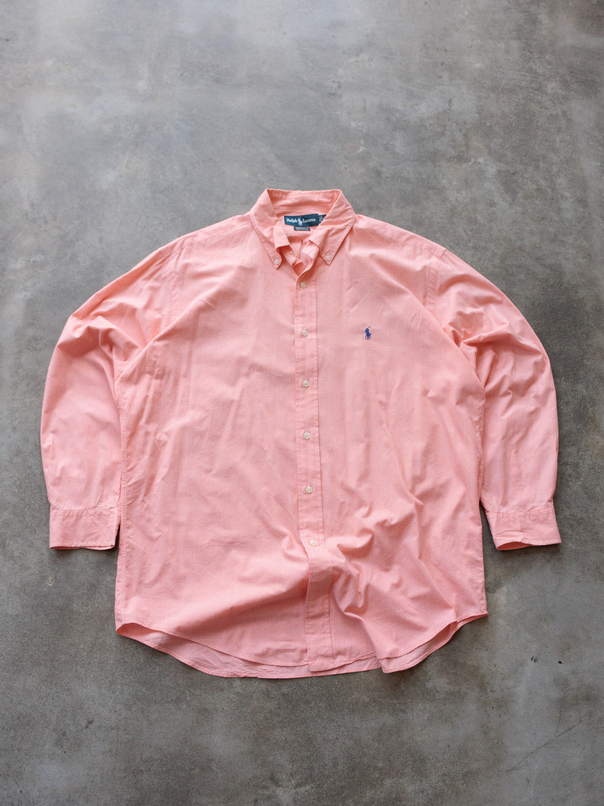 Vintage Orange Gingham Ralph Lauren Shirt (L)