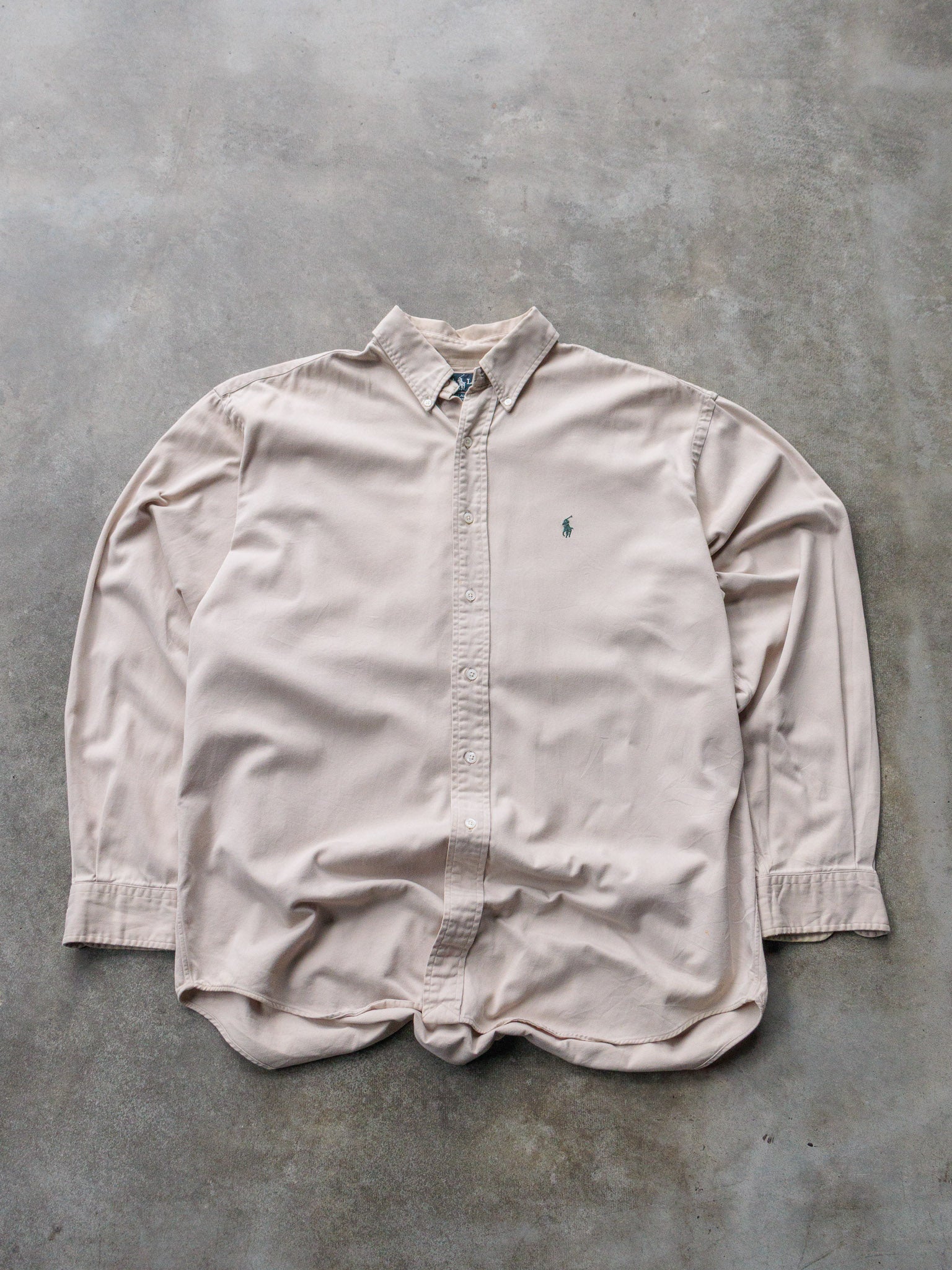 Vintage 90s Beige Ralph Lauren Shirt (L)