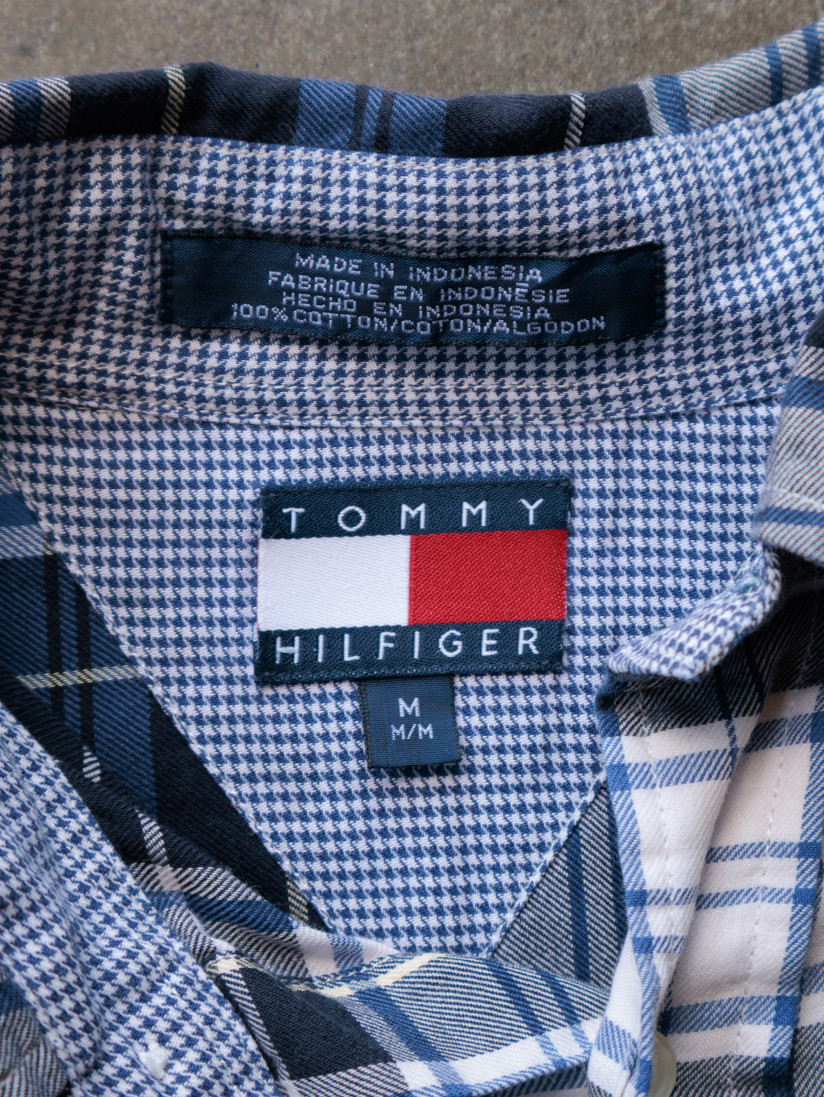 Vintage 00s Navy Plaid Tommy Hilfiger Shirt (M)