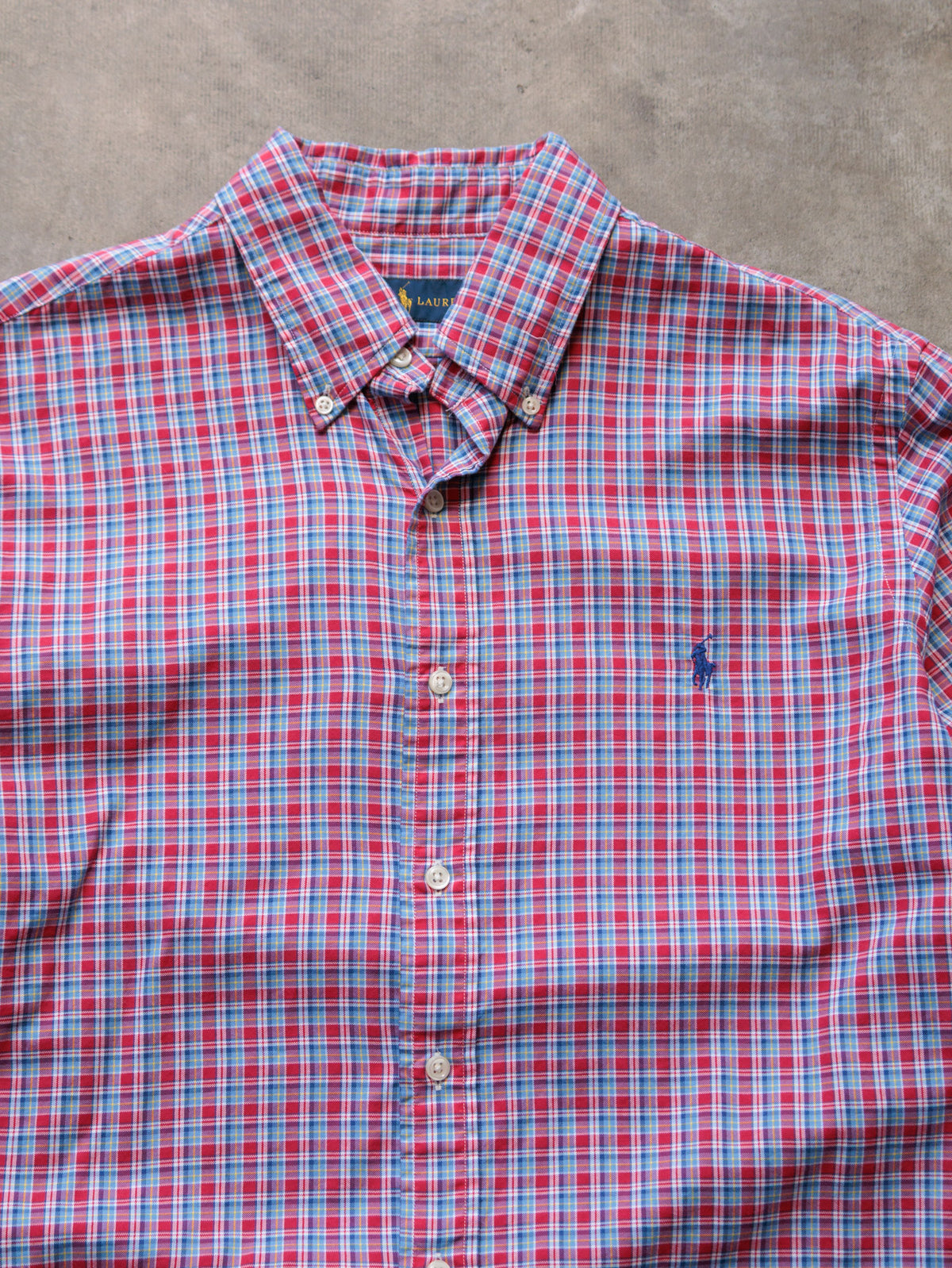 Vintage Red Plaid Ralph Lauren Shirt (L)