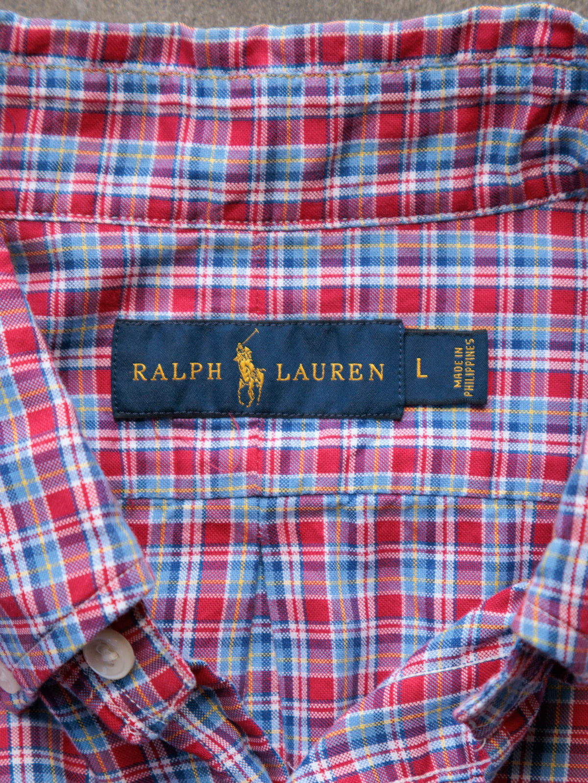 Vintage Red Plaid Ralph Lauren Shirt (L)