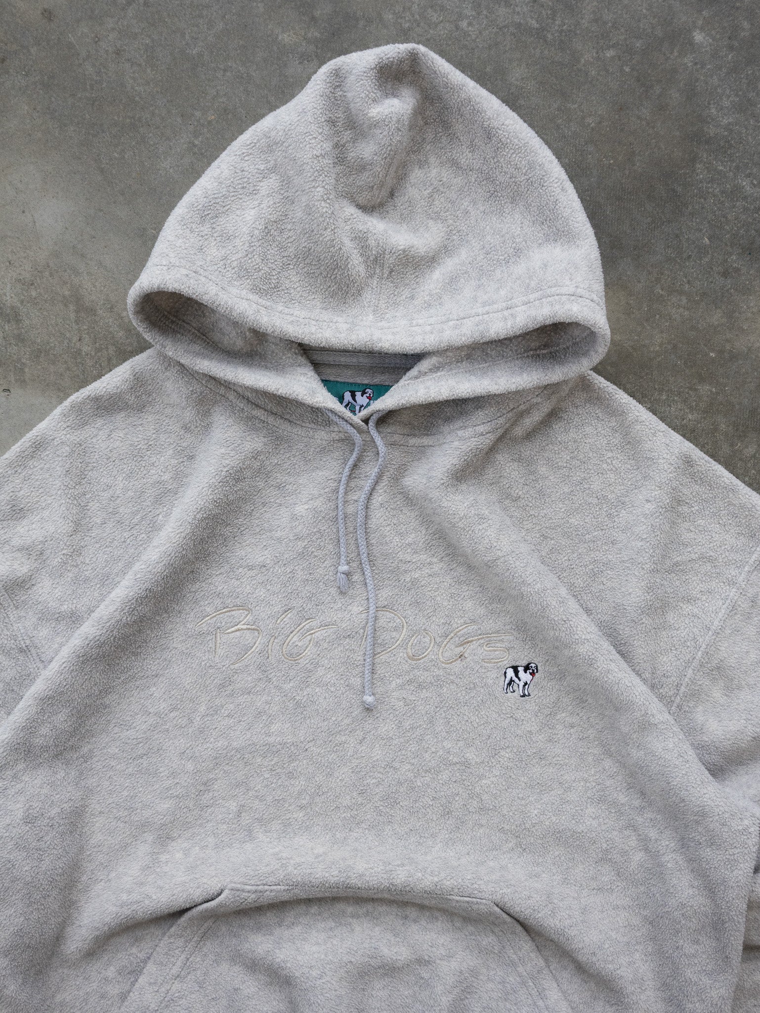Vintage Big Dogs Grey Embroidered Hoodie (M)