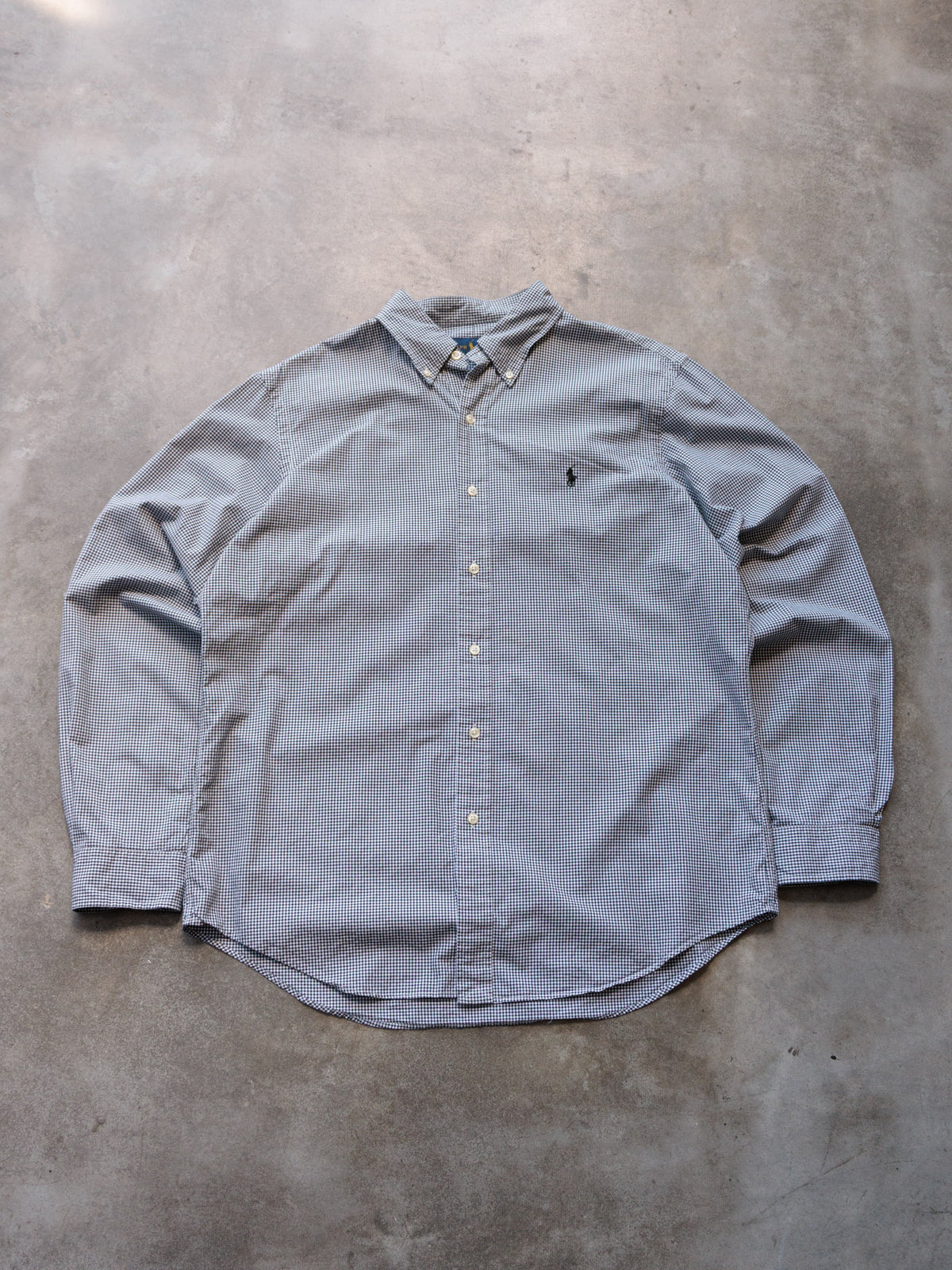 Vintage Blue Gingham Ralph Lauren Shirt (L)