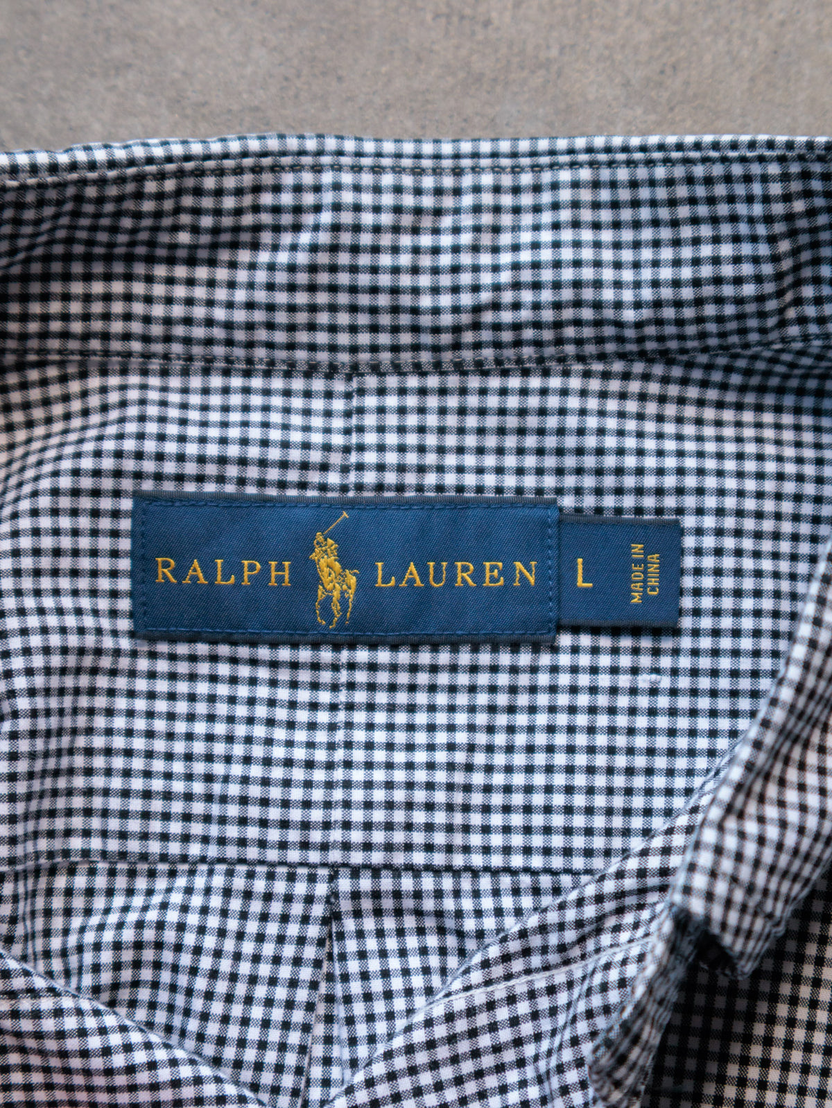 Vintage Blue Gingham Ralph Lauren Shirt (L)