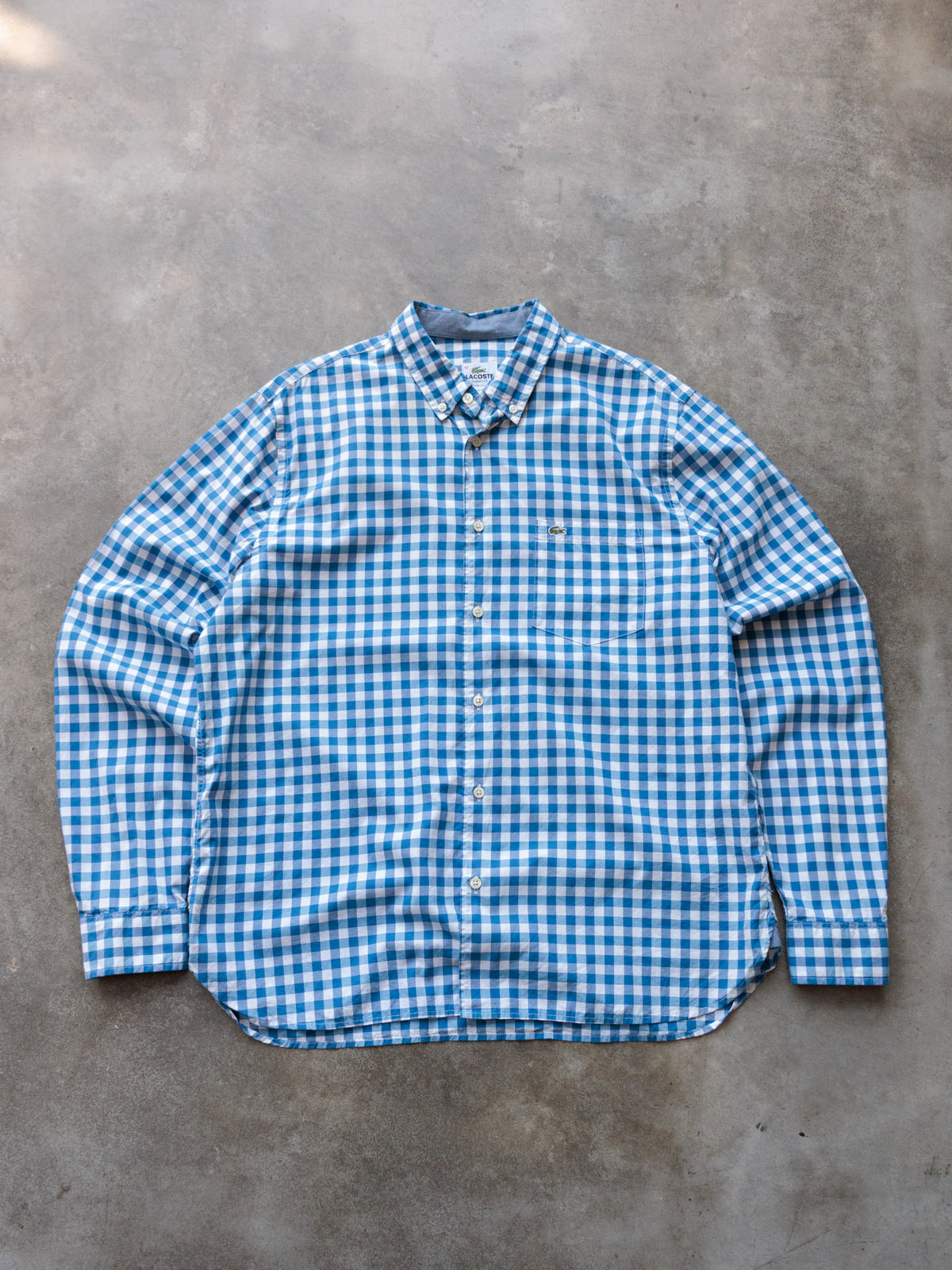 Vintage Blue Gingham Lacoste Shirt (-)