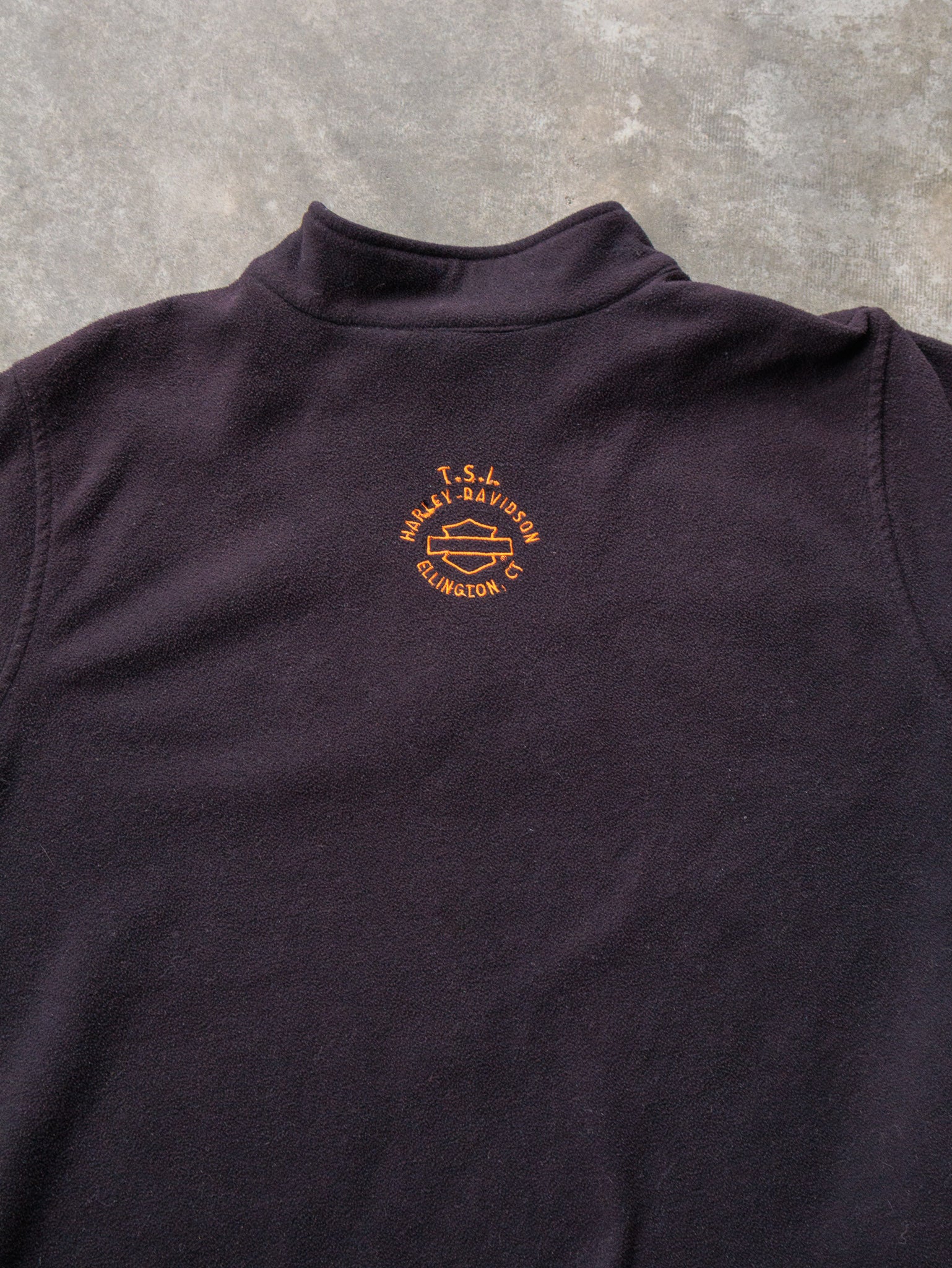 Vintage Black Harley-Davidson Quarter Zip Fleece (XL)