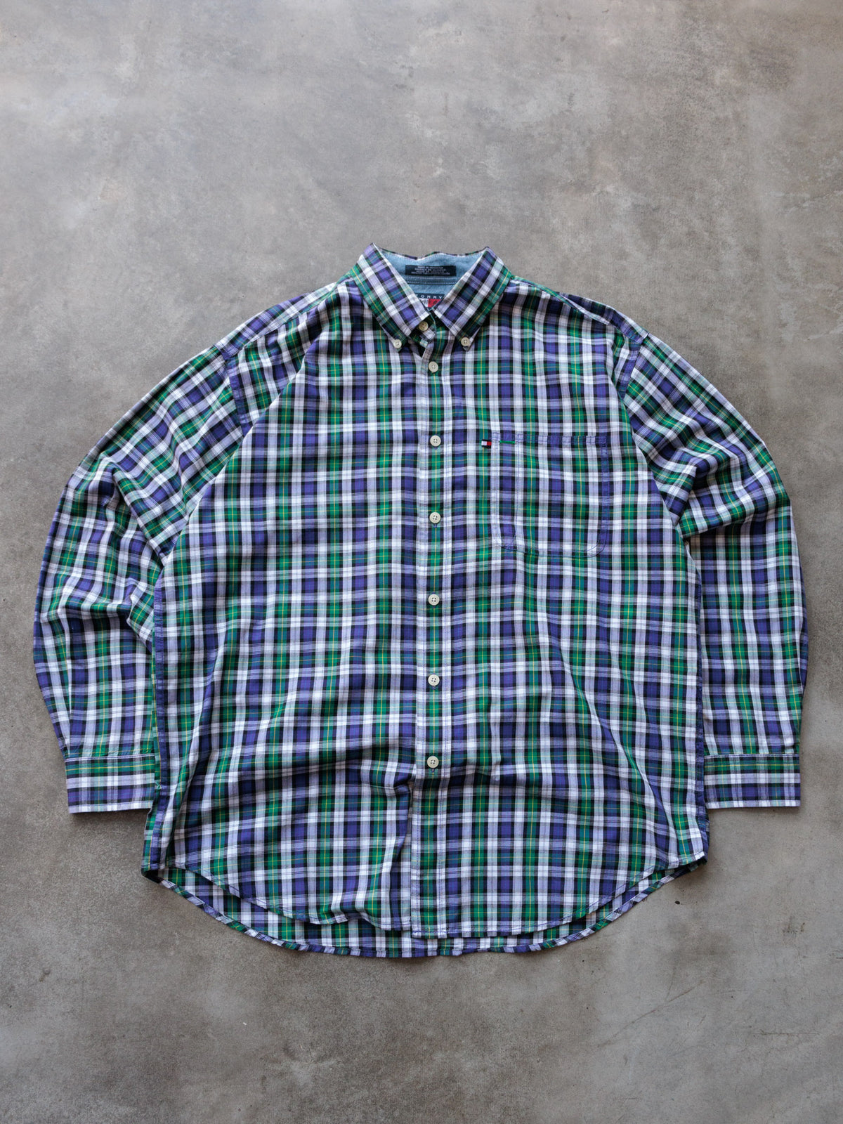 Vintage 00s Purple Plaid Tommy Jeans Shirt (L)