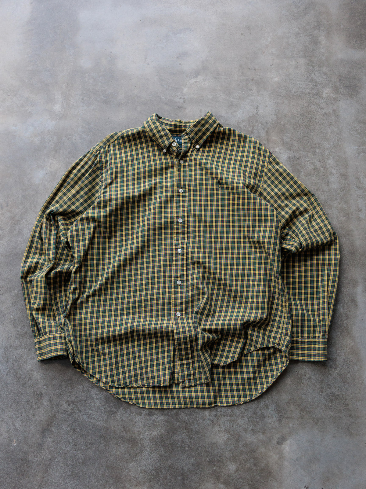 Vintage 00s Yellow Plaid Ralph Lauren Shirt (XL)