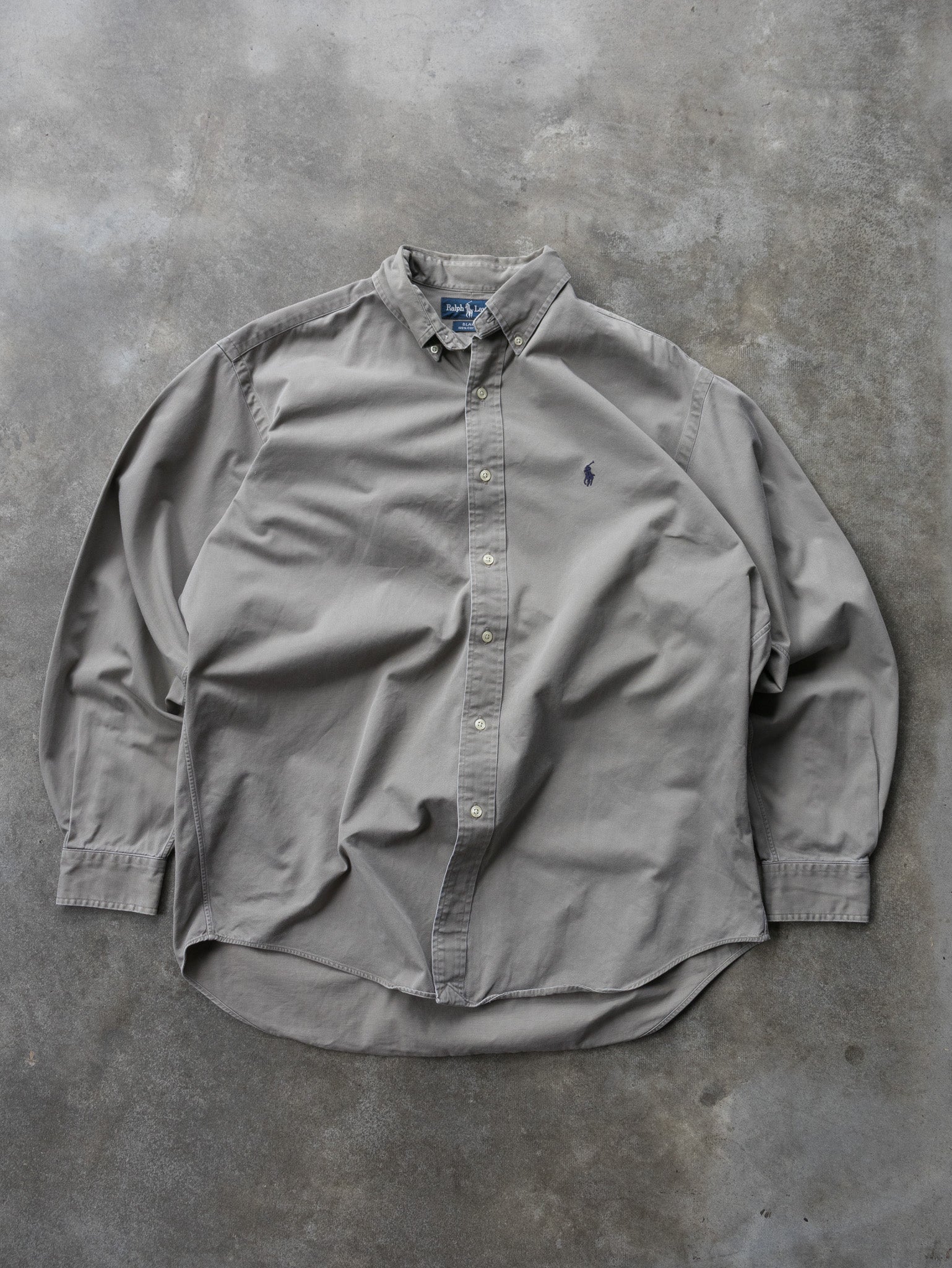 Vintage 90s Khaki Ralph Lauren Blake Button Down Shirt (L)