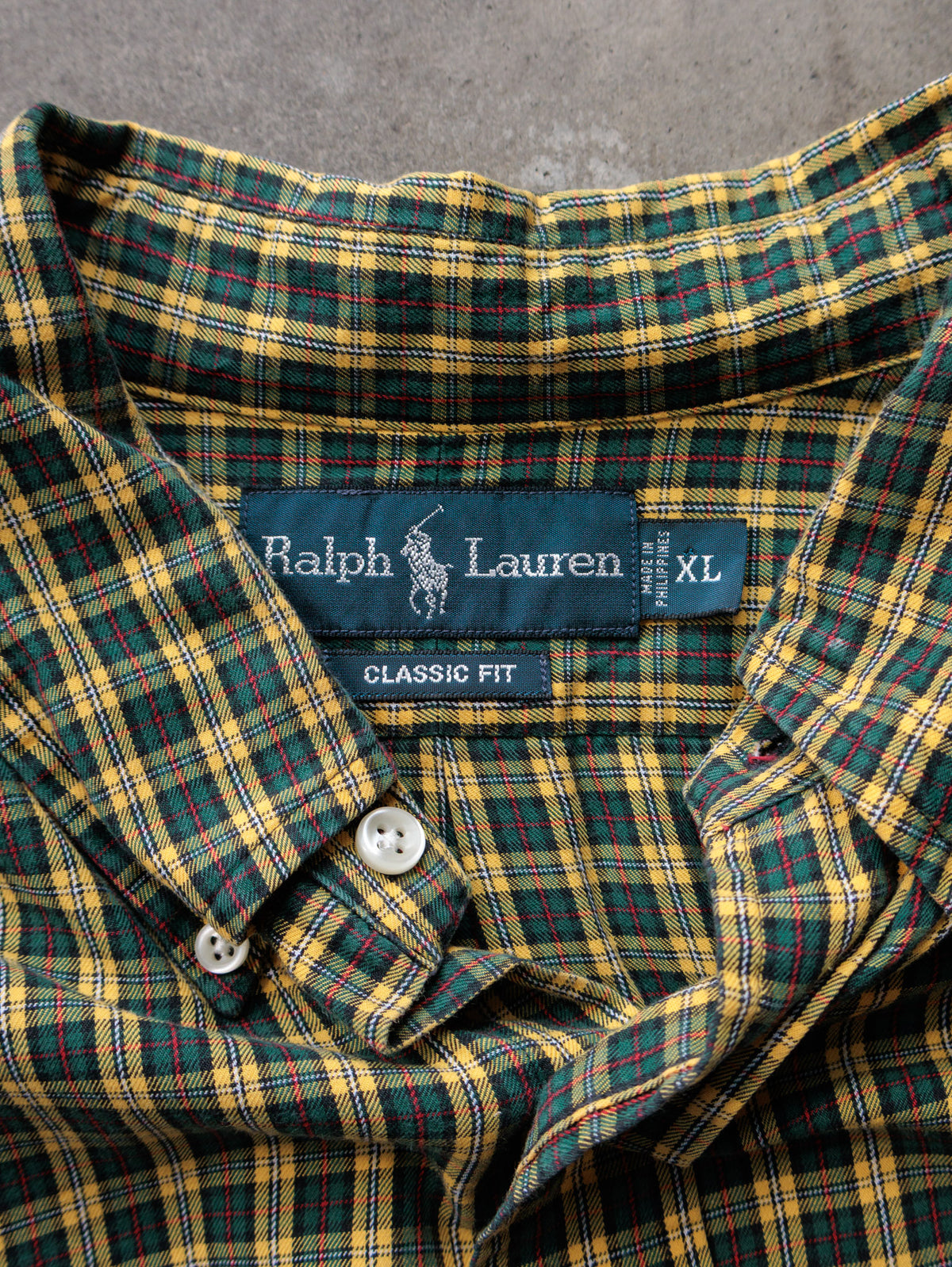 Vintage 00s Yellow Plaid Ralph Lauren Shirt (XL)