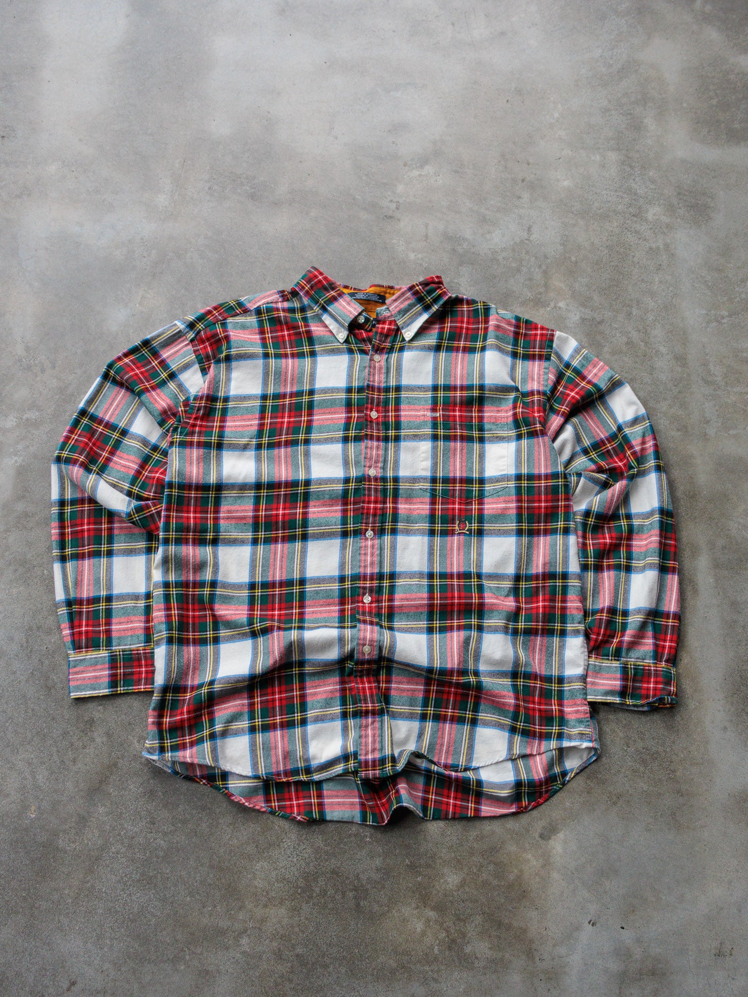 Vintage 90s Plaid Tommy Hilfiger Flannel Shirt (XL)