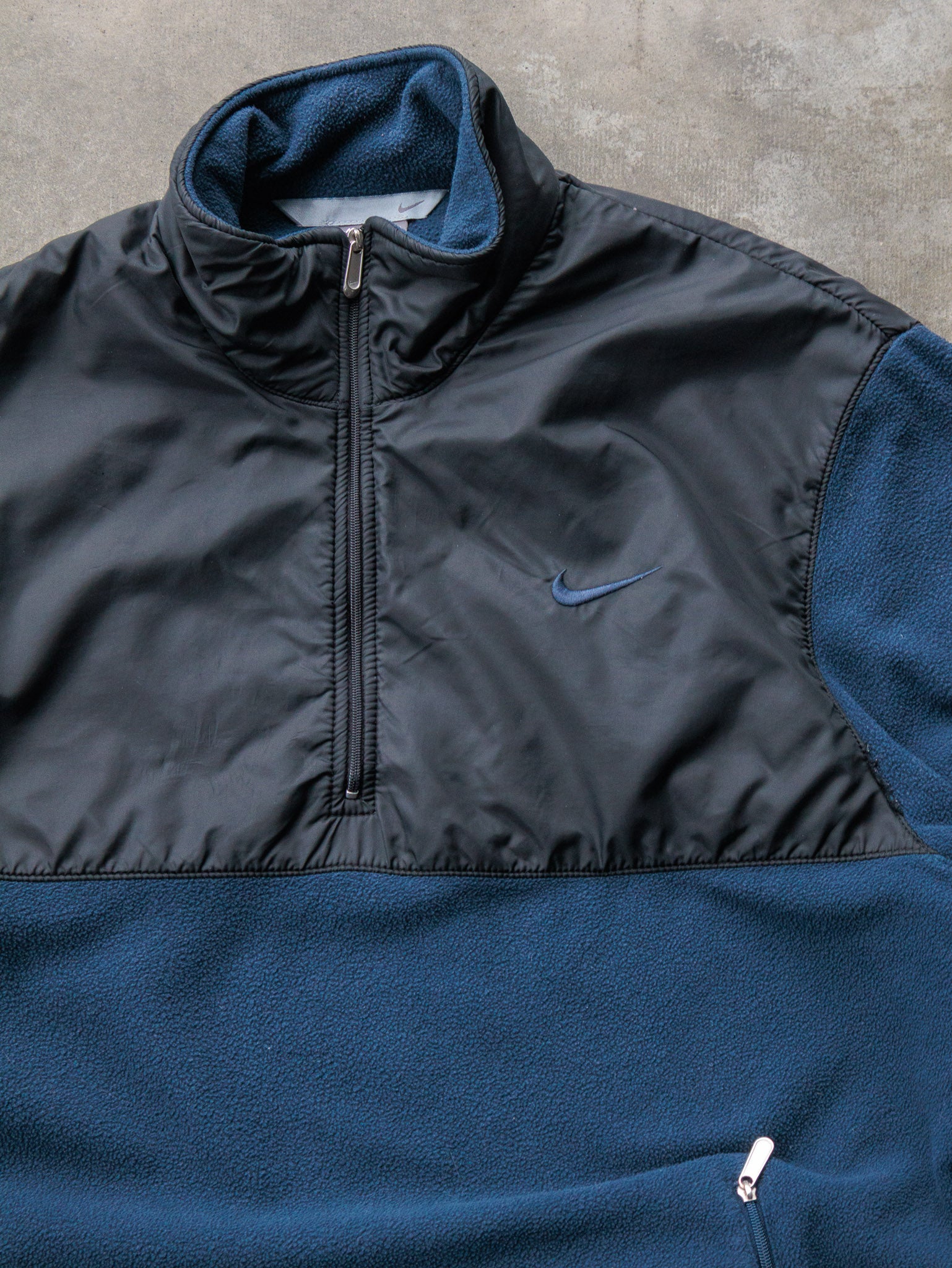 Vintage 00s Navy Nike Quarter Zip Fleece Jacket (L)