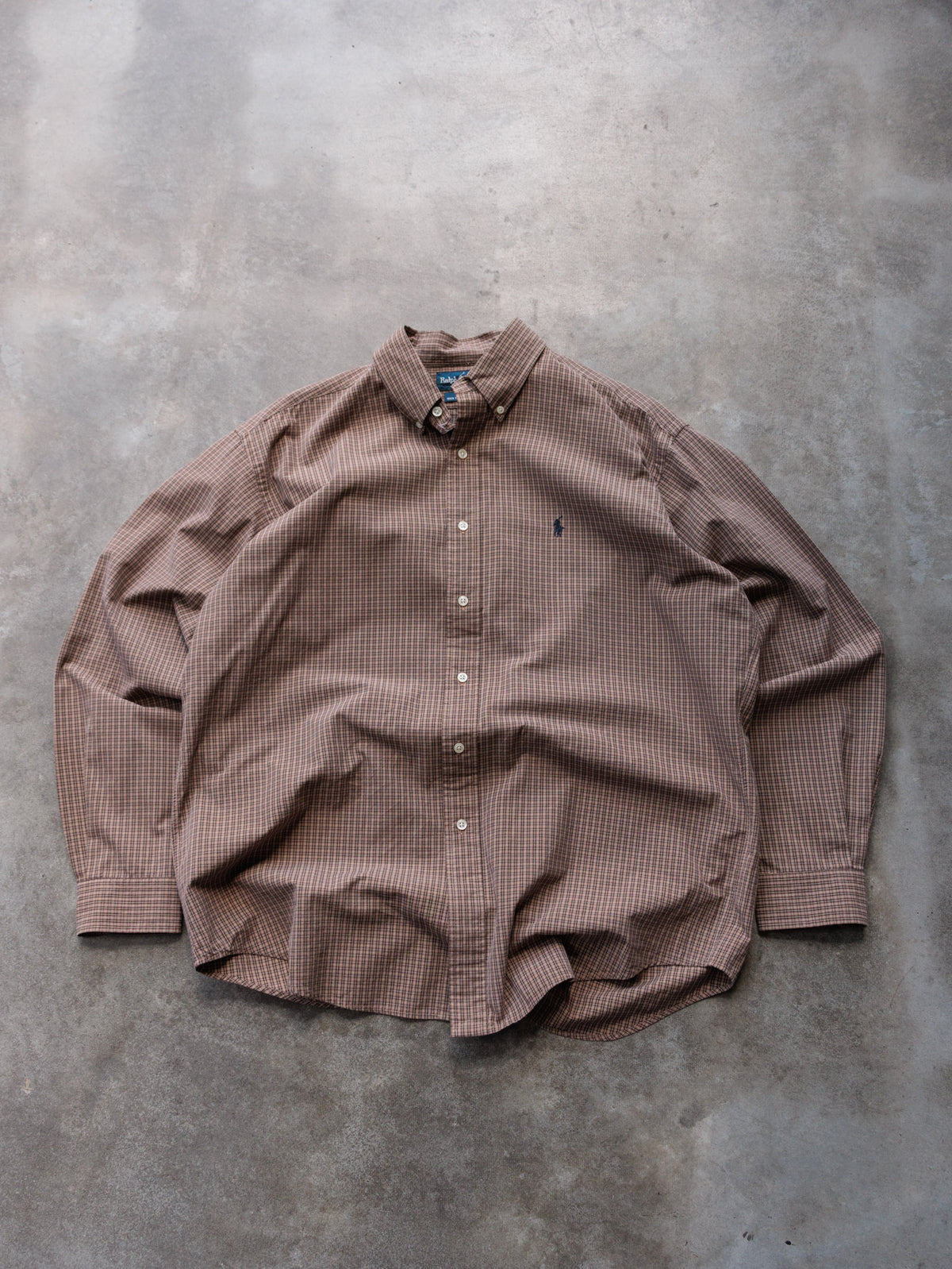 Vintage Brown Plaid Ralph Lauren Shirt (L)