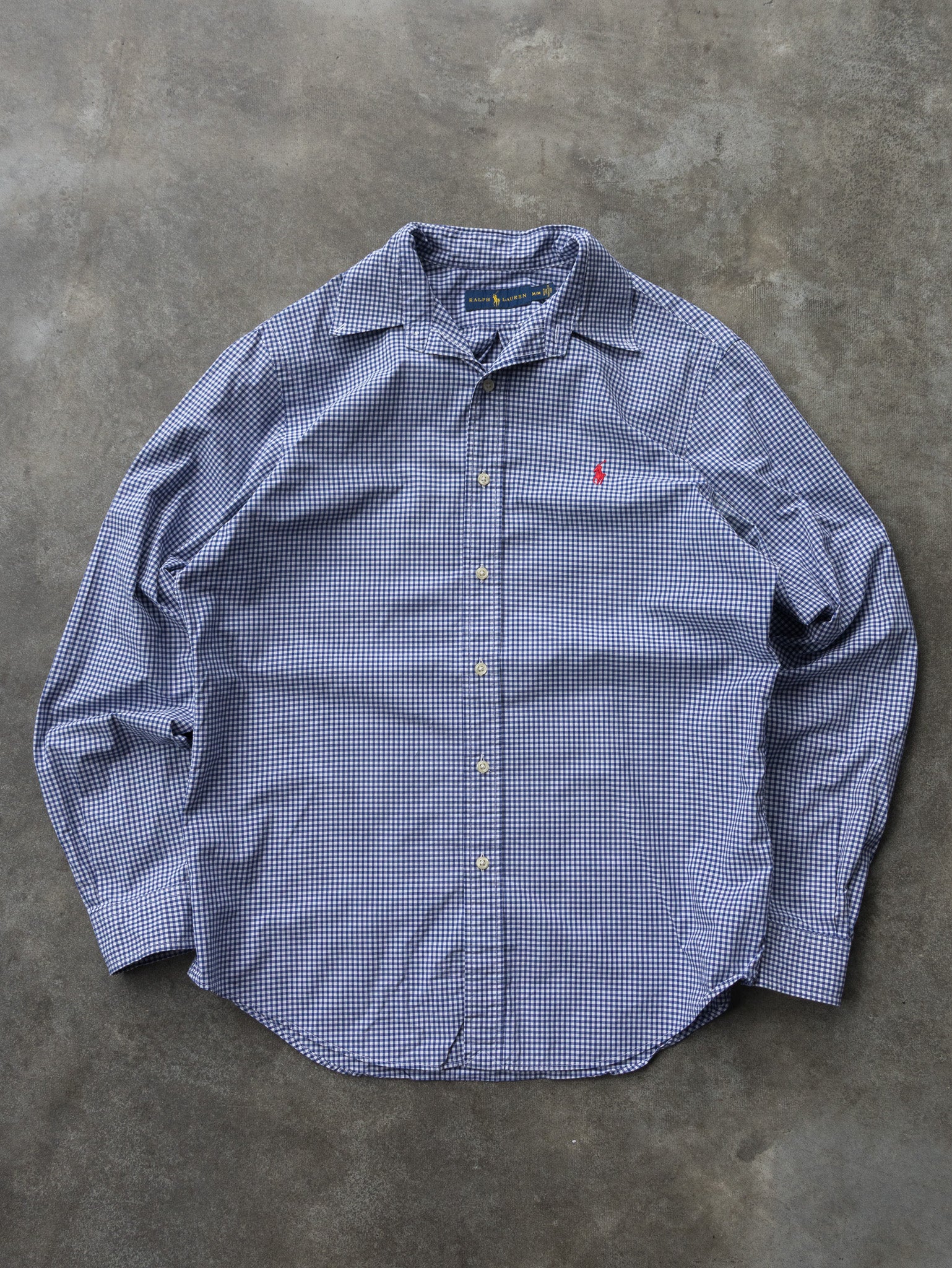 Vintage 00s Blue Ralph Lauren Gingham Shirt (M)