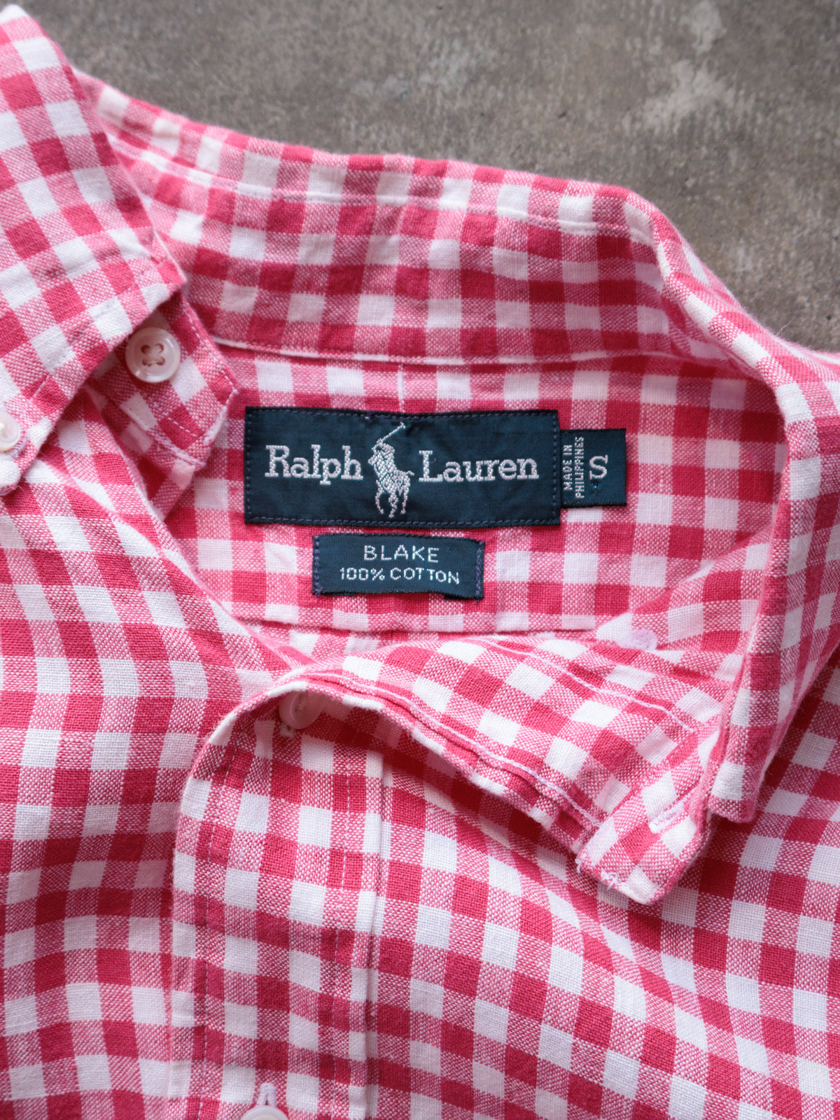 Vintage 00s Pink Gingham Ralph Lauren Shirt (S)