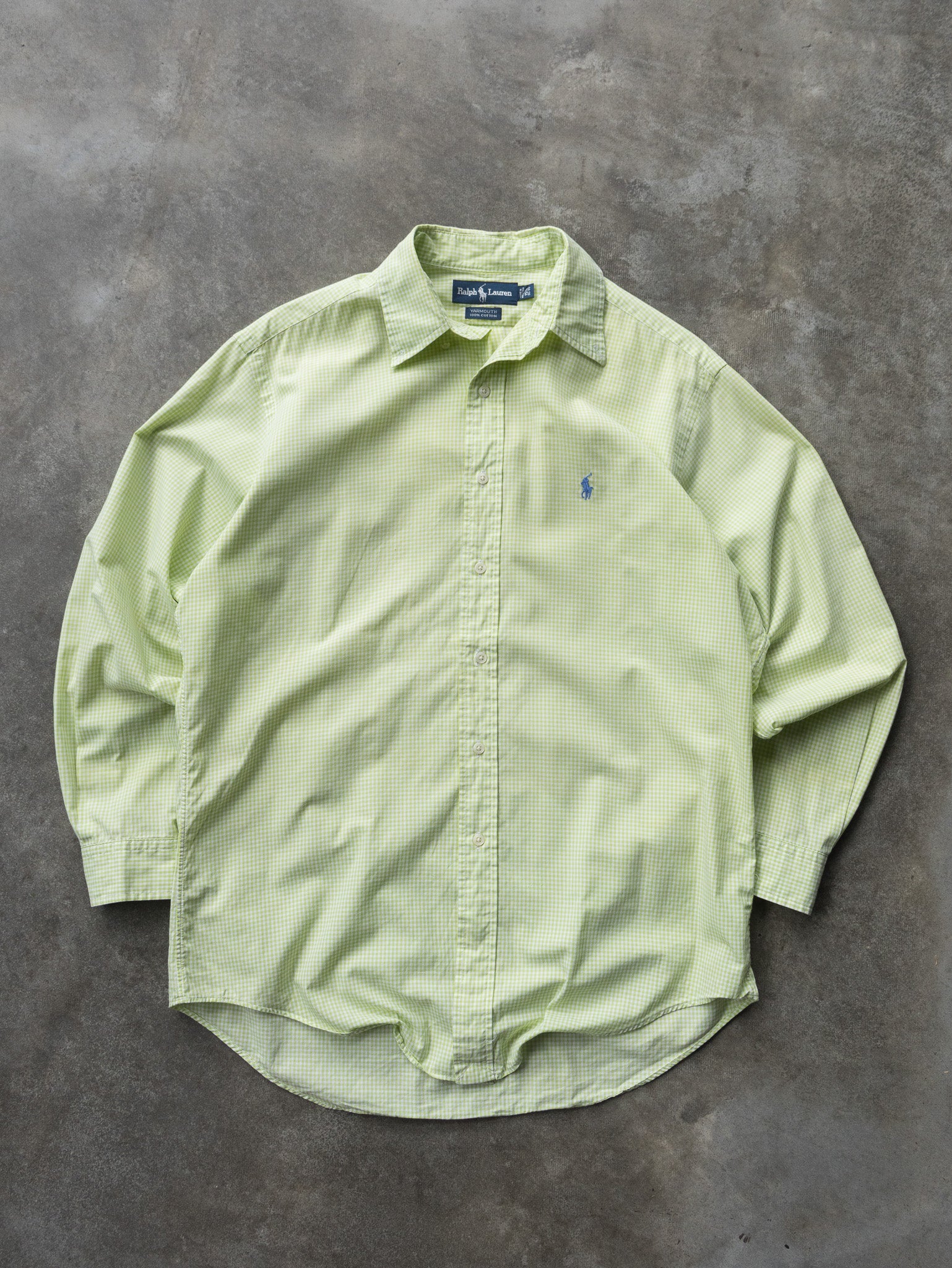Vintage 90s Green Ralph Lauren Gingham Shirt (L)