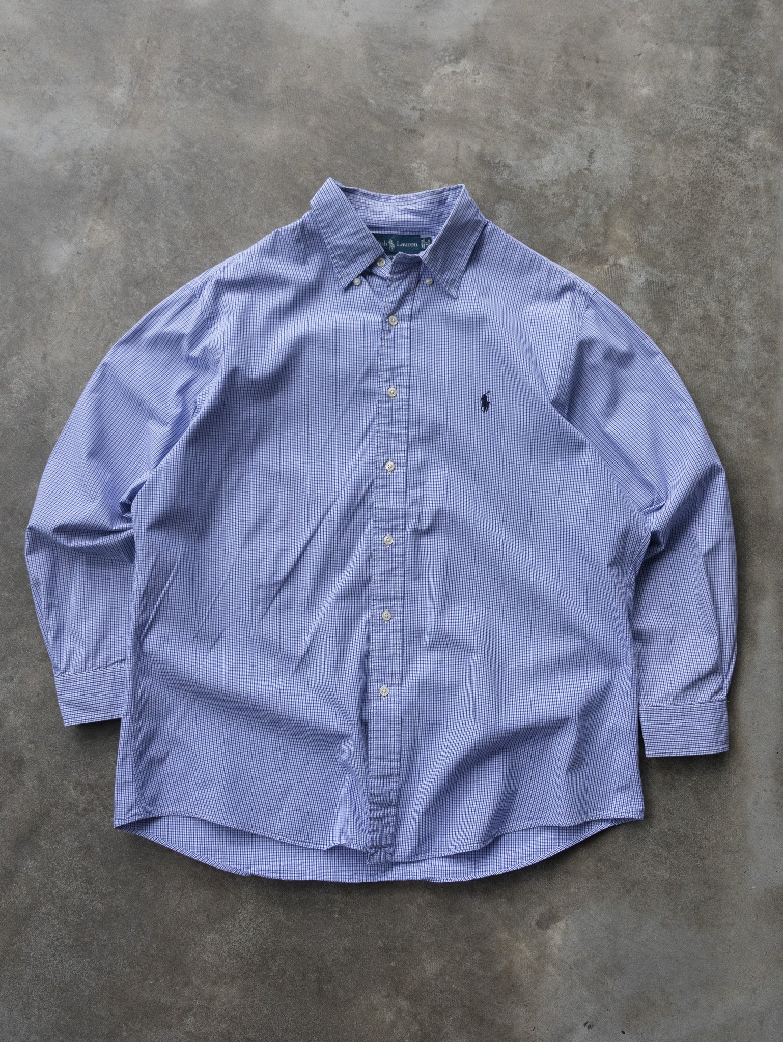 Vintage 00s Blue Ralph Lauren Check Shirt (XL)