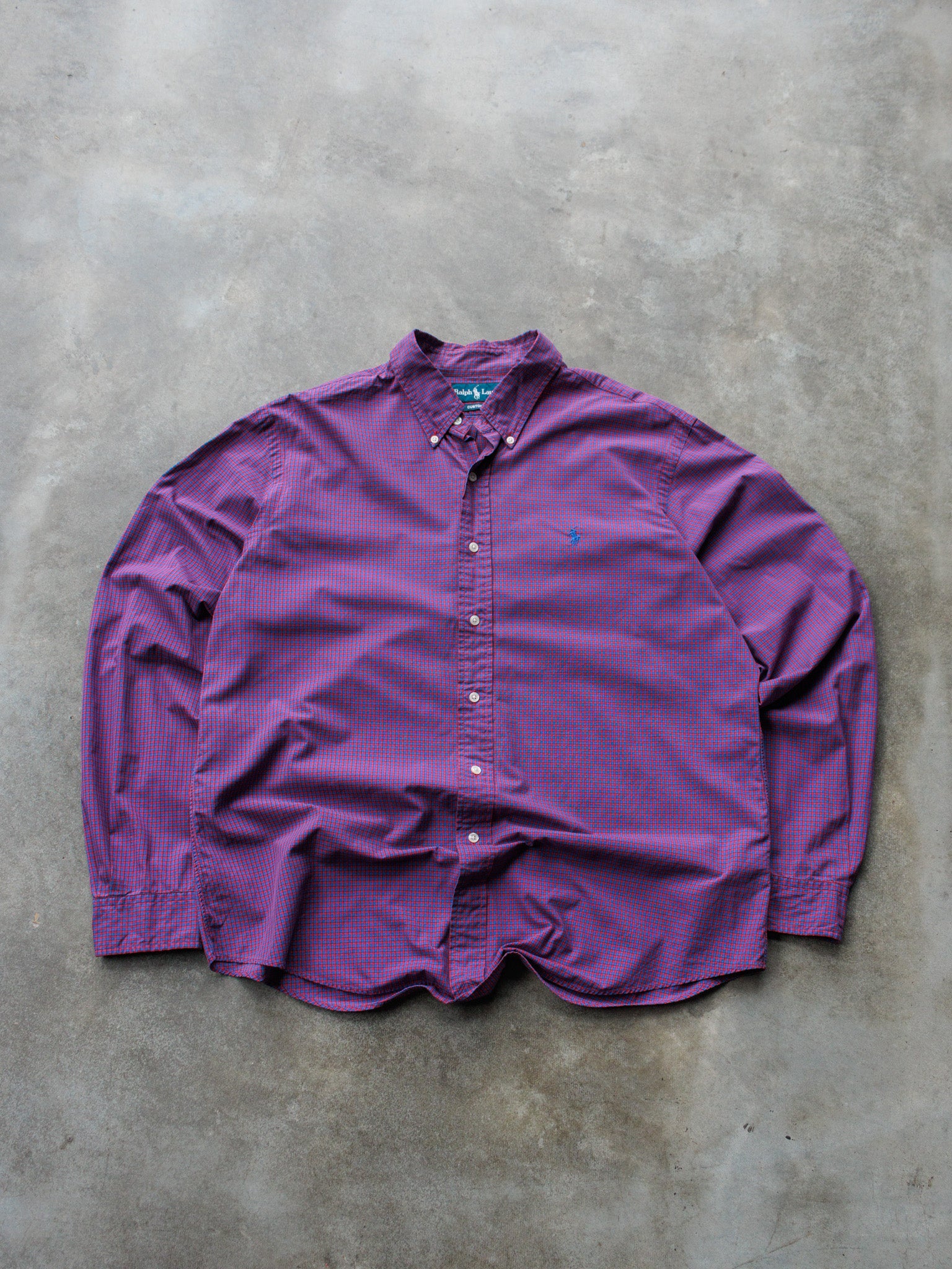 Vintage Purple & Blue Ralph Lauren Shirt (XL)