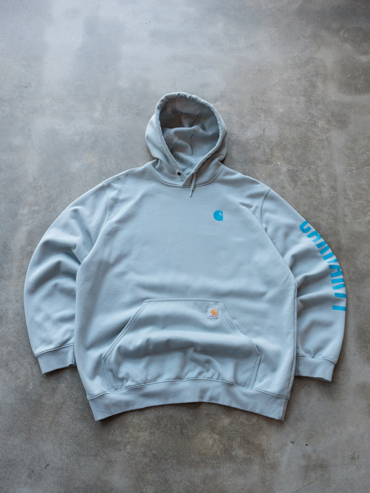 Vintage Blue Carhartt Hoodie (XL)