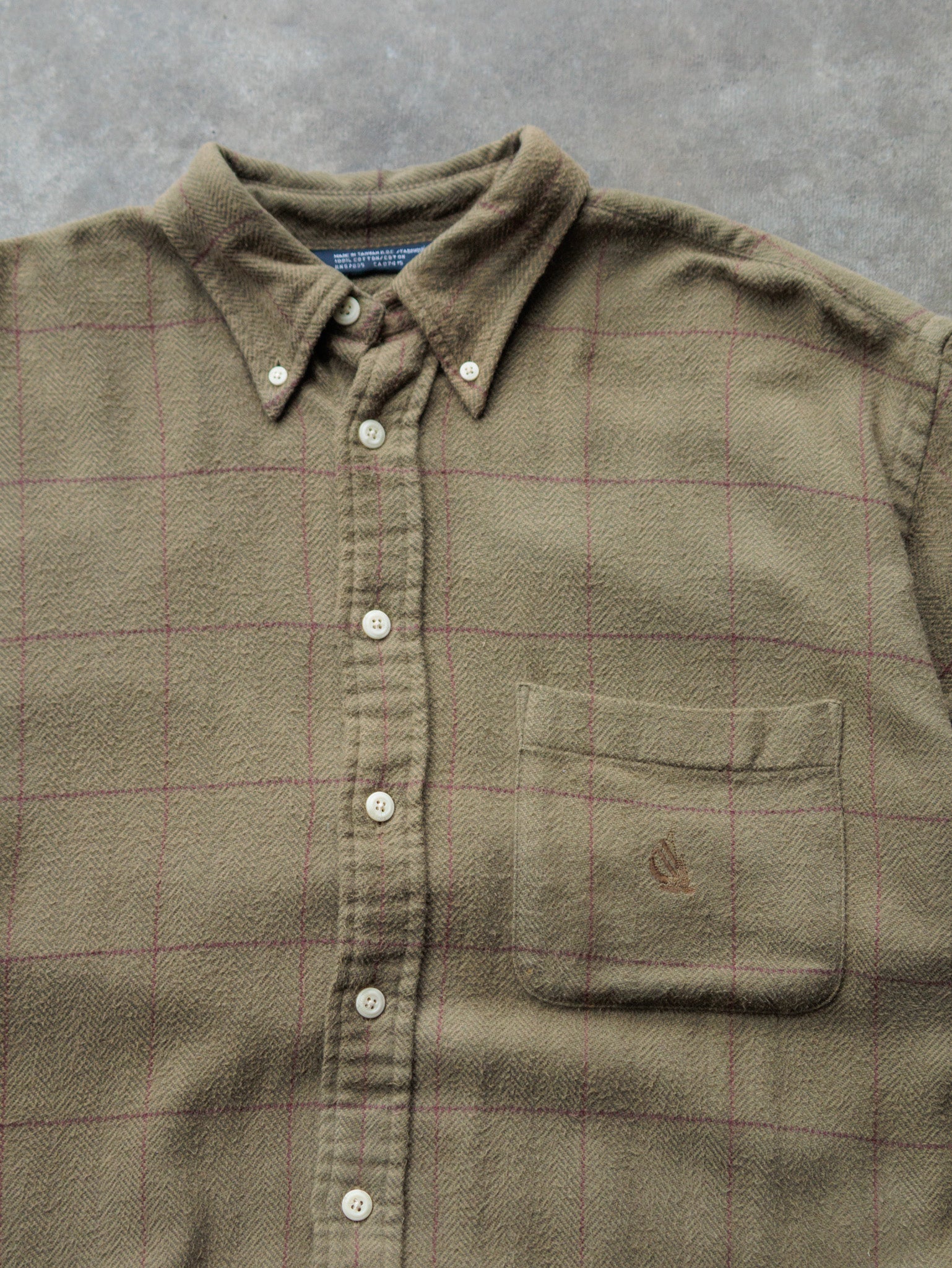 Vintage 00s Olive Nautica Flannel Shirt (XL)