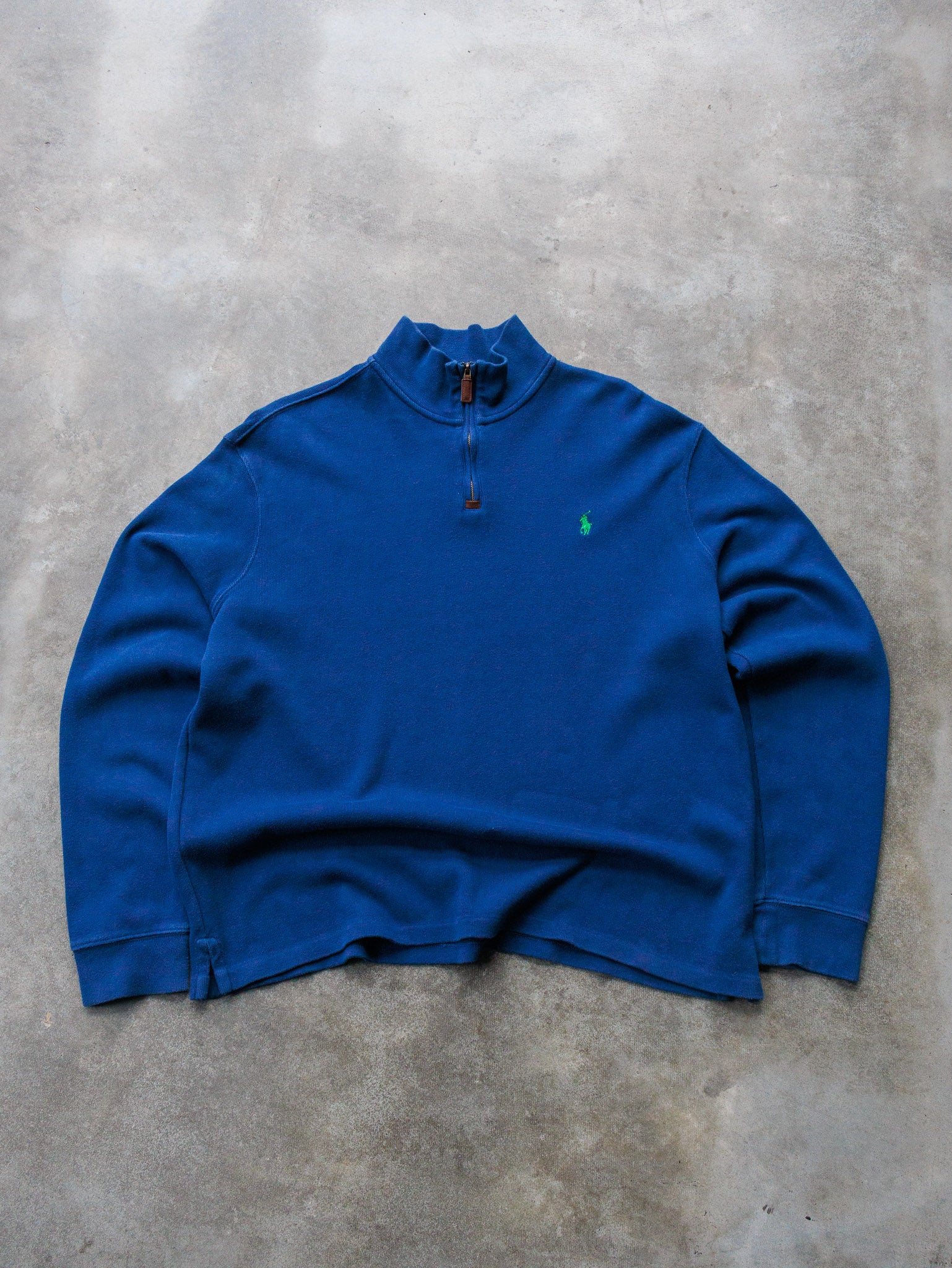 Vintage Blue Ralph Lauren Quarter Zip Sweatshirt (XL)