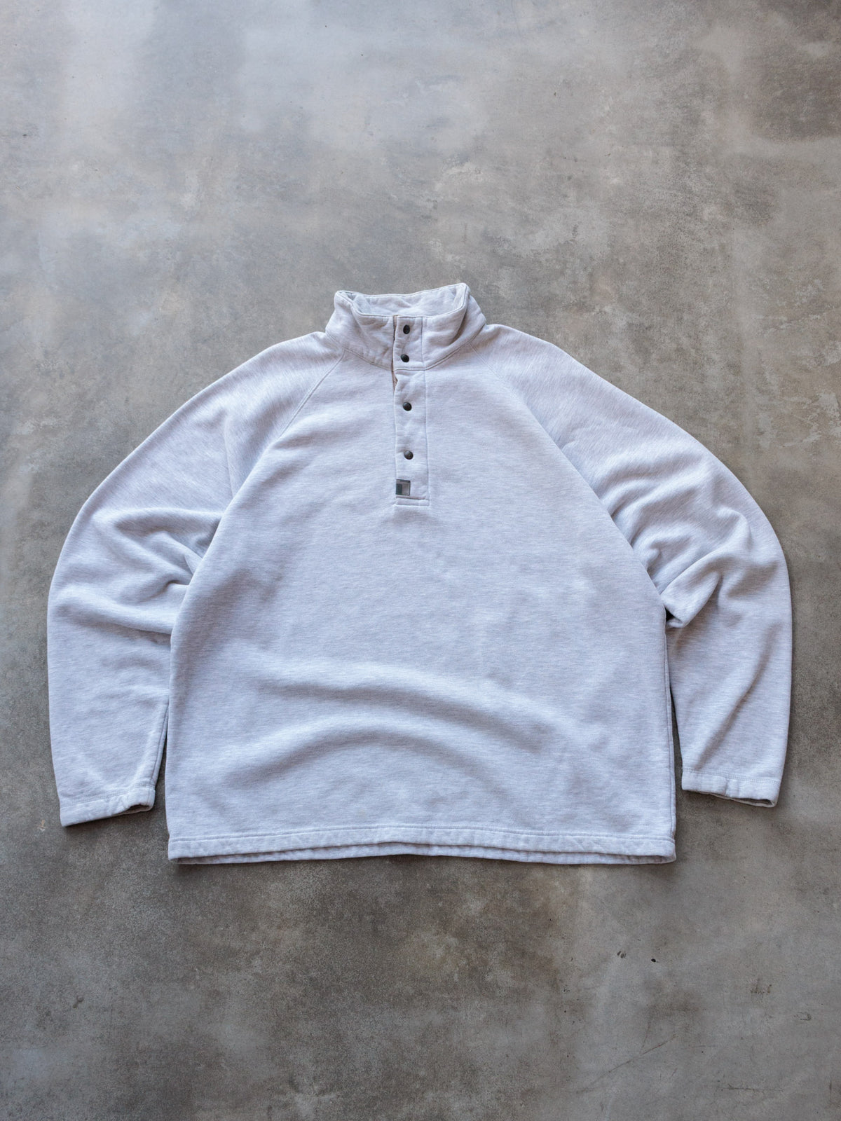 Vintage 00s Grey Nike Snap Mock Neck Sweatshirt (XL)
