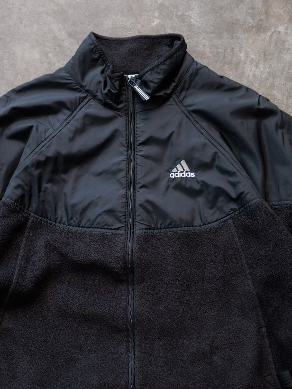 Vintage 00s Black Adidas Fleece Jacket (L)